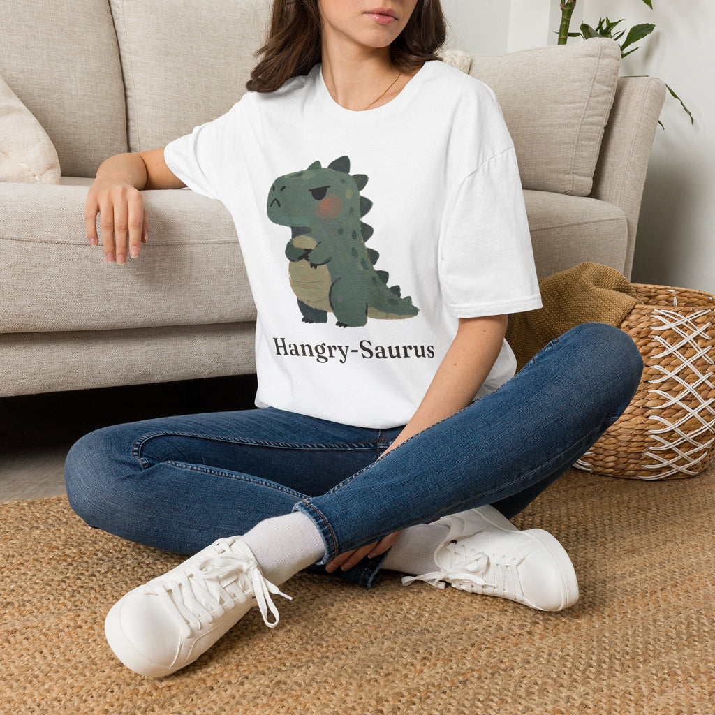 Hangry-Saurus T-Shirt — Funny Hungry Grumpy Dinosaur Graphic Tee