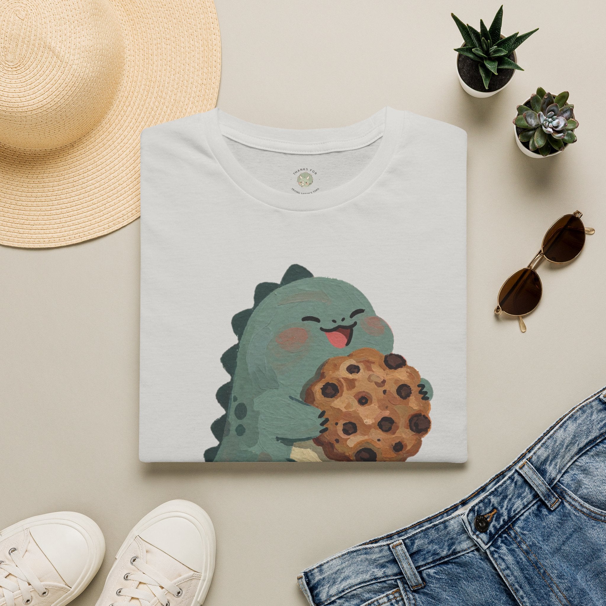 Snack-o-Saurus T-Shirt — Cute Cookie Dinosaur Snack Graphic Tee