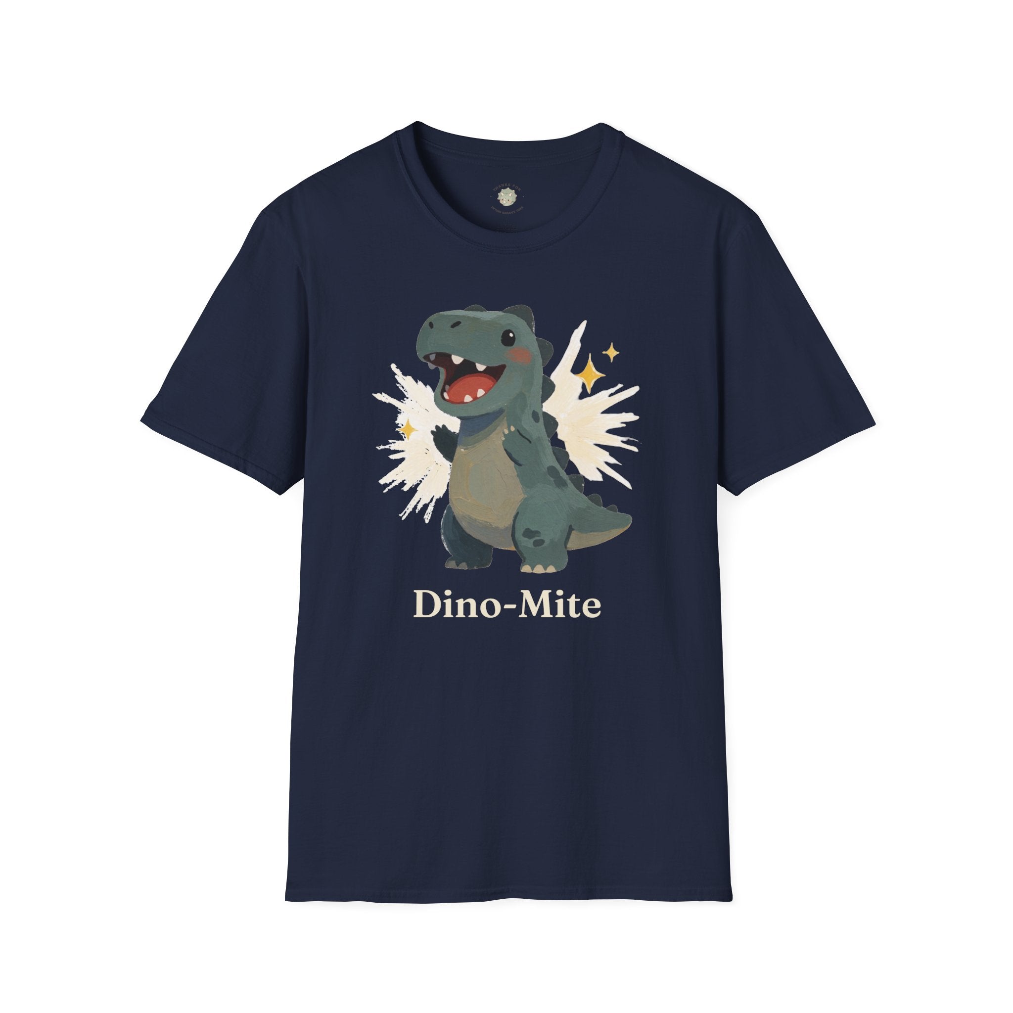Dino-Mite T-Shirt — Cute Cheerful Dinosaur Pun Graphic Tee