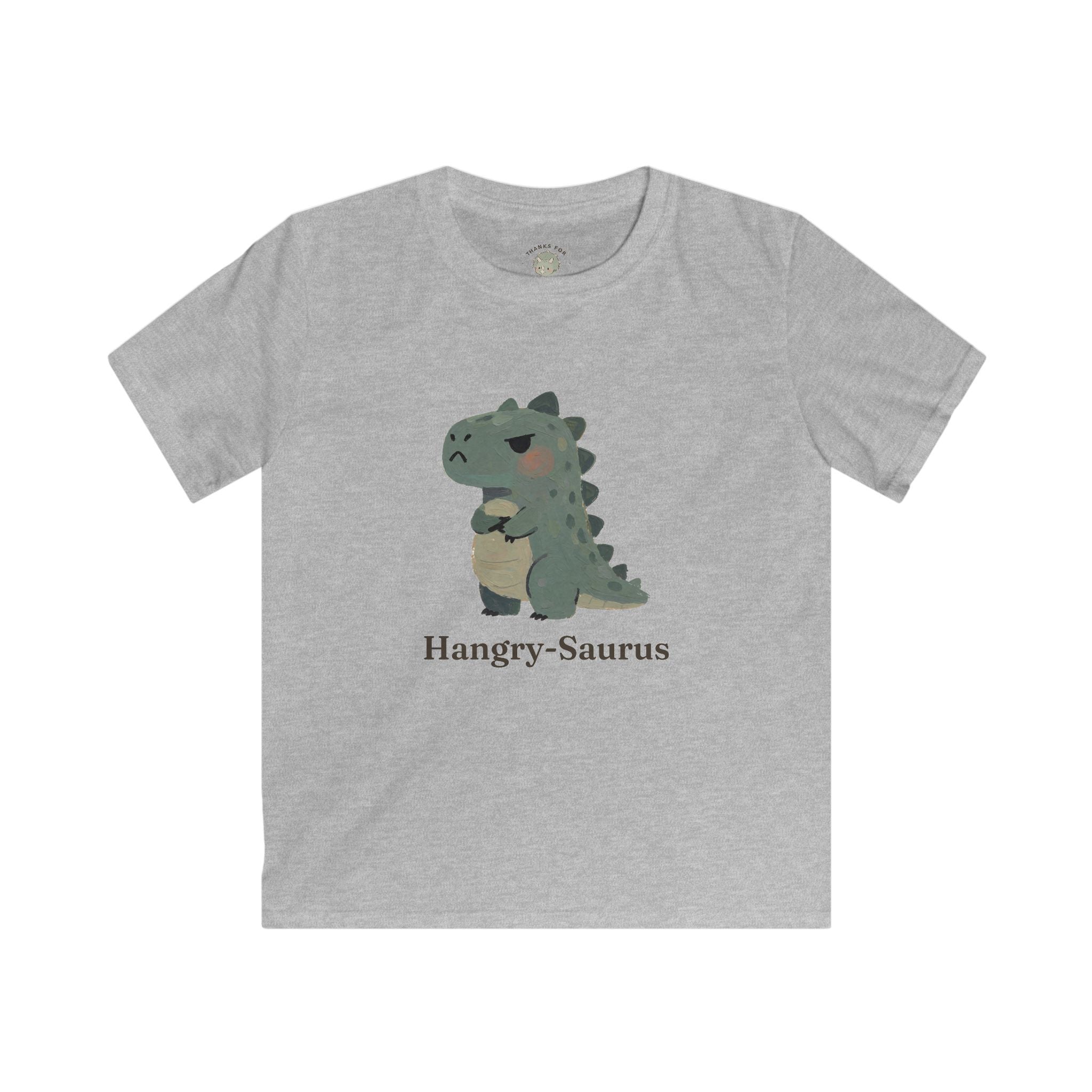 Kids Hangry-Saurus T-Shirt — Funny Hungry Grumpy Dinosaur Graphic Tee