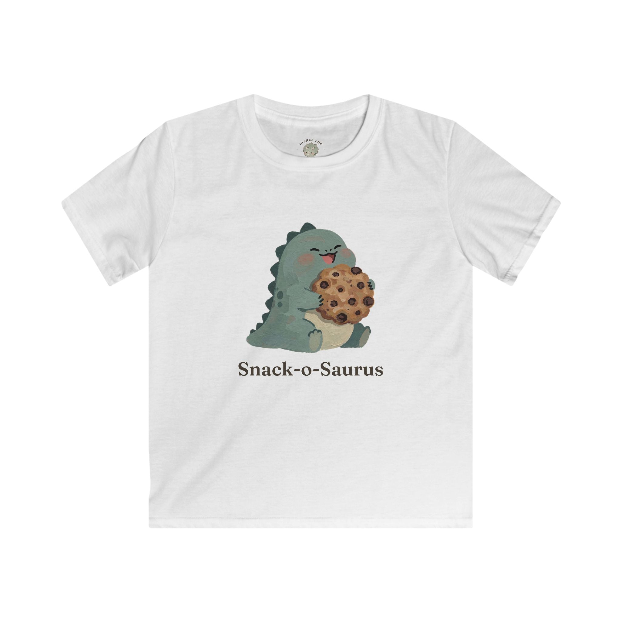 Kids Snack-o-Saurus T-Shirt — Cute Cookie Dinosaur Snack Graphic Tee