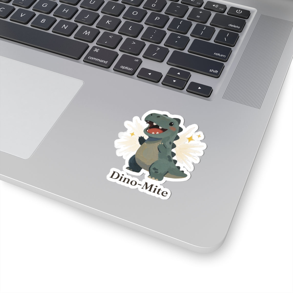 Dino-Mite Sticker — Cute Cheerful Dinosaur Pun Vinyl Sticker