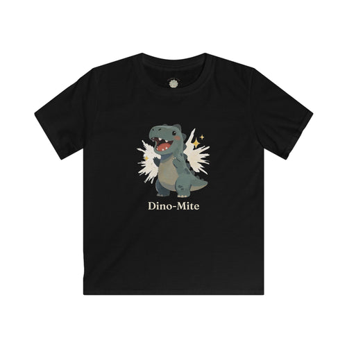 Kids Dino-Mite T-Shirt — Cute Cheerful Dinosaur Pun Graphic Tee
