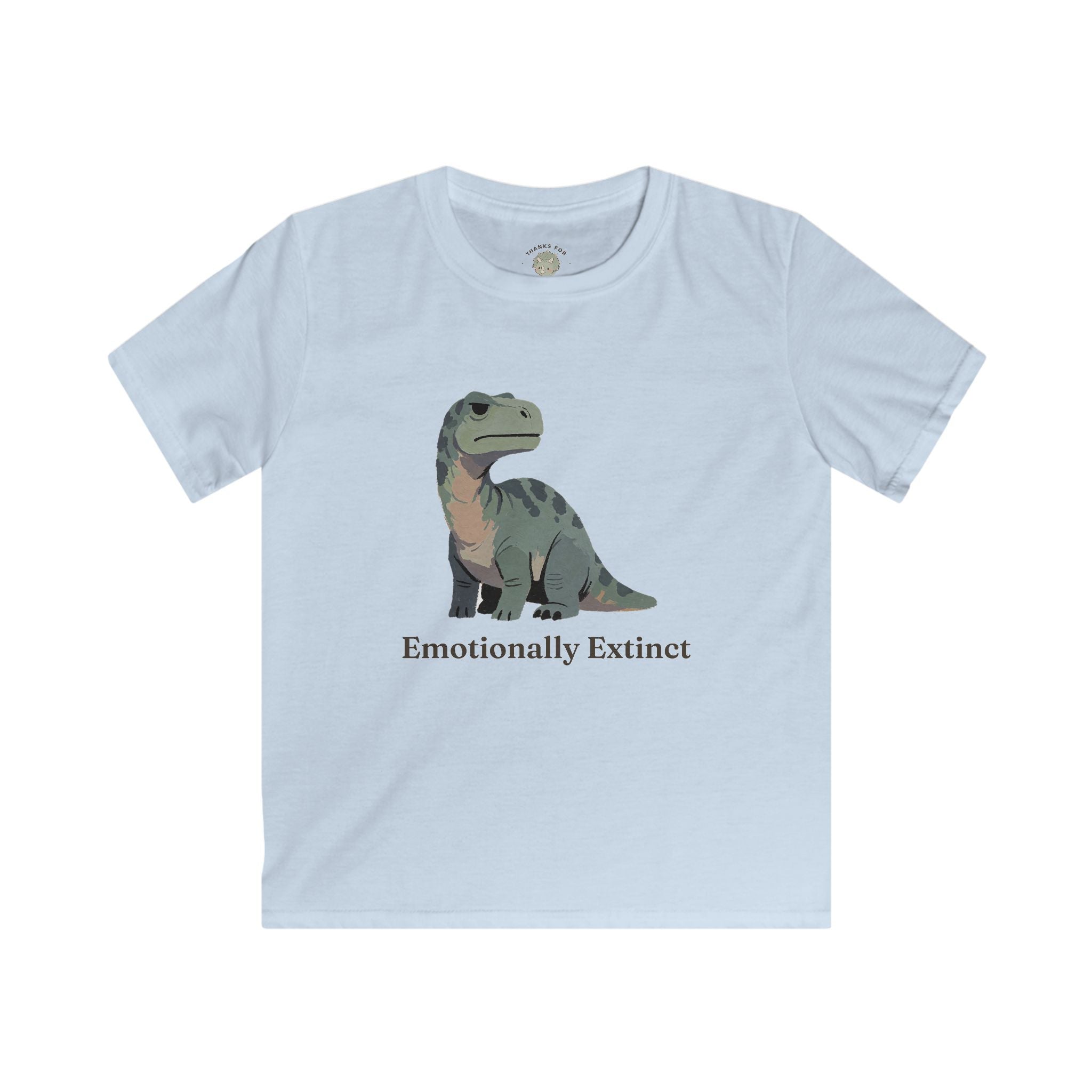 Kids Emotionally Extinct T-Shirt — Funny Deadpan Dinosaur Graphic Tee