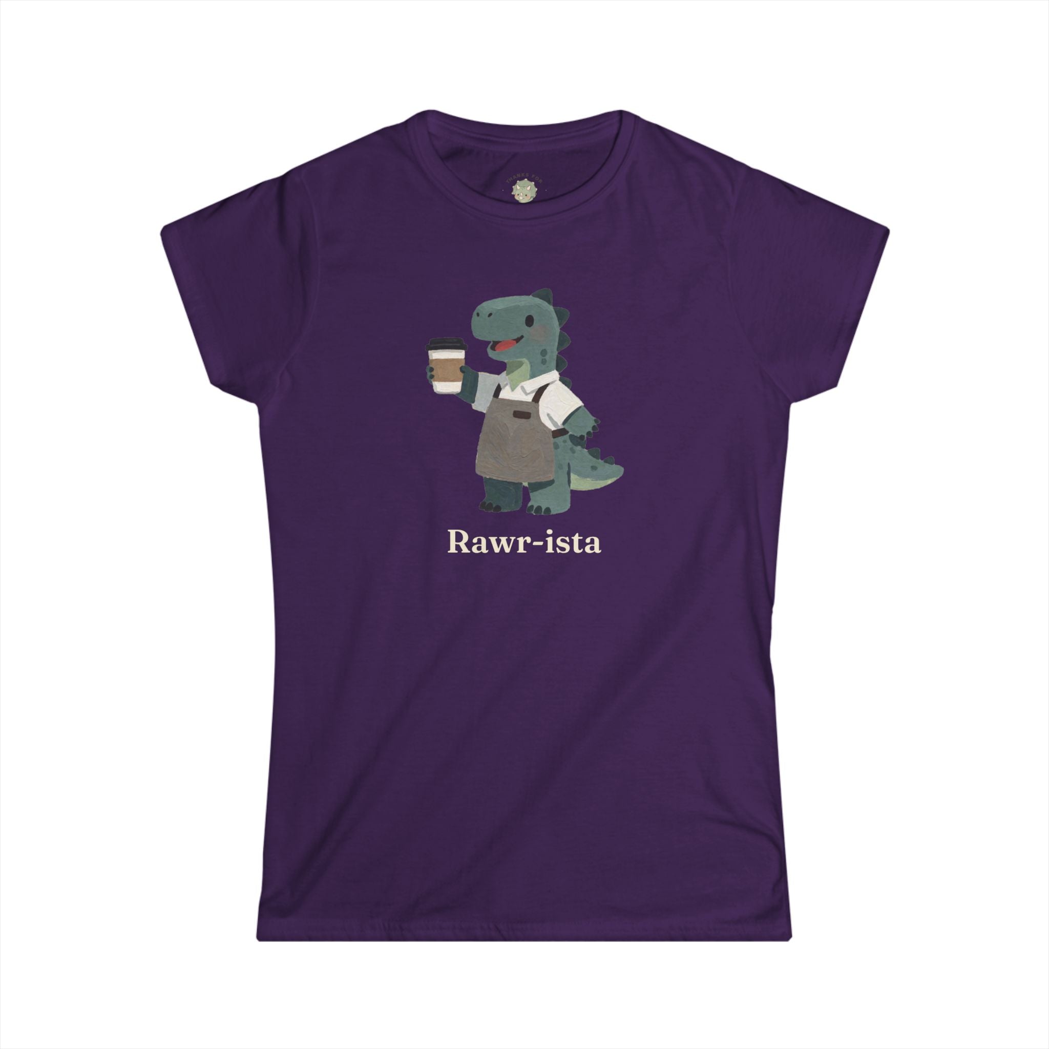 Women's Rawr-ista T-Shirt — Funny Coffee Dinosaur Barista Graphic Tee