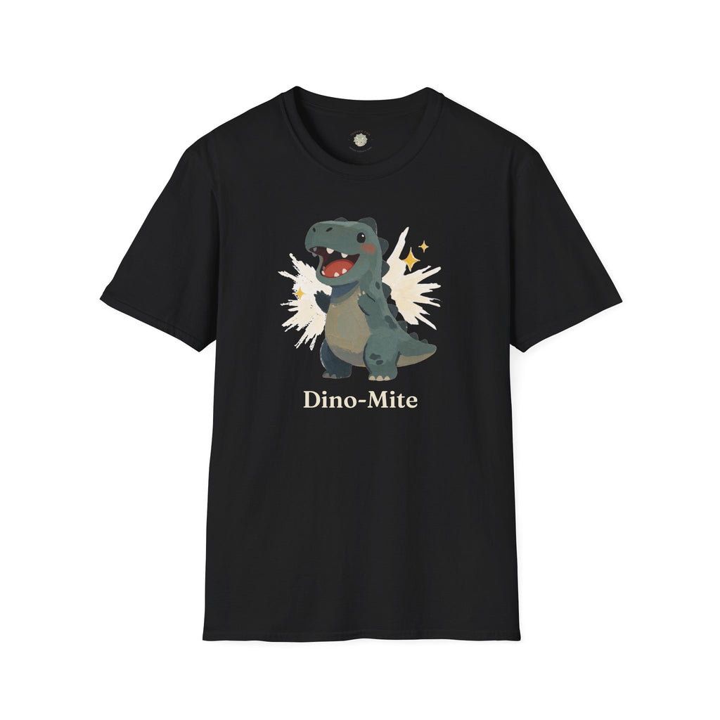 Dino-Mite T-Shirt — Cute Cheerful Dinosaur Pun Graphic Tee