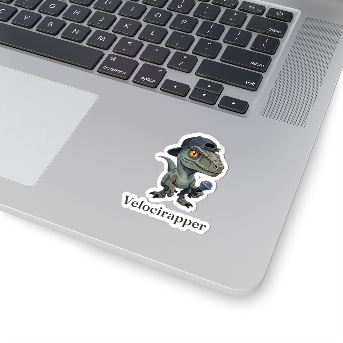 Velocirapper Sticker — Funny Rapper Raptor Dinosaur Vinyl Sticker