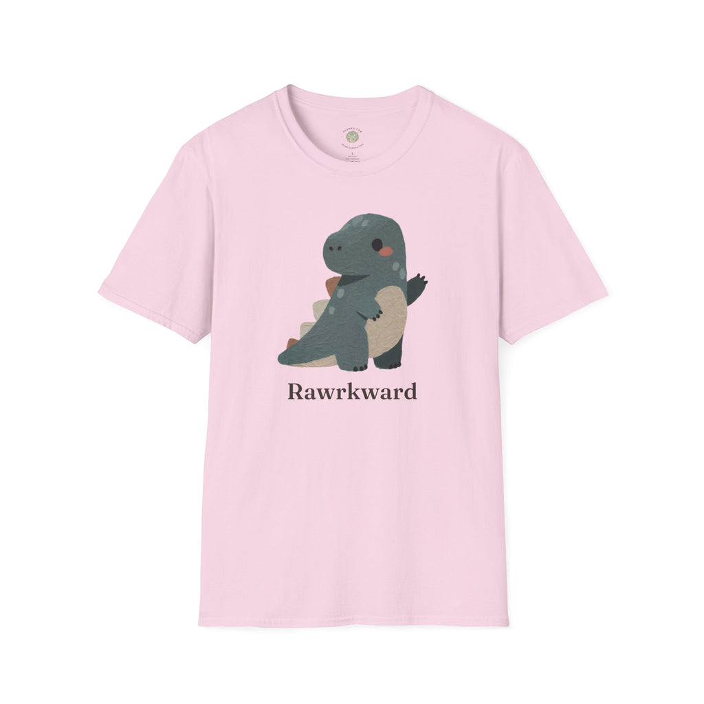 Rawrkward T-Shirt — Funny Awkward Shy Dinosaur Graphic Tee