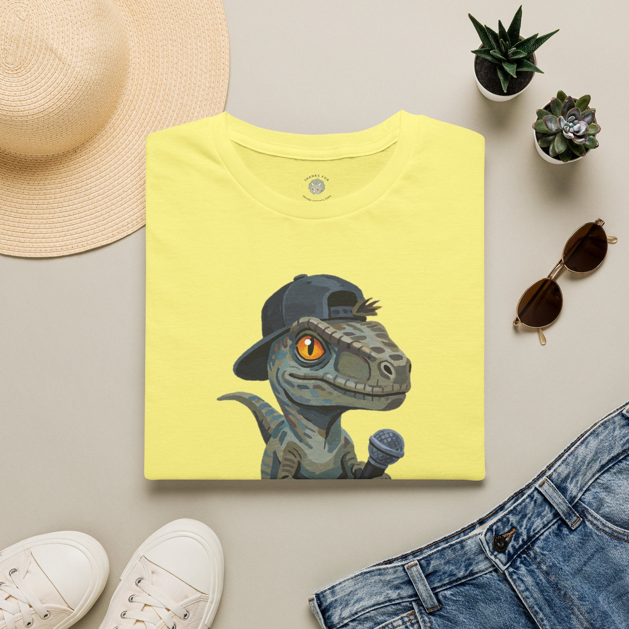 Velocirapper T-Shirt — Funny Rapper Raptor Dinosaur Graphic Tee