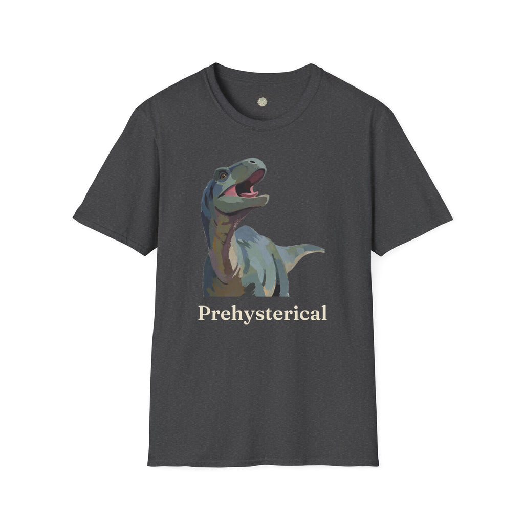Prehysterical T-Shirt — Funny Laughing Dinosaur Pun Graphic Tee