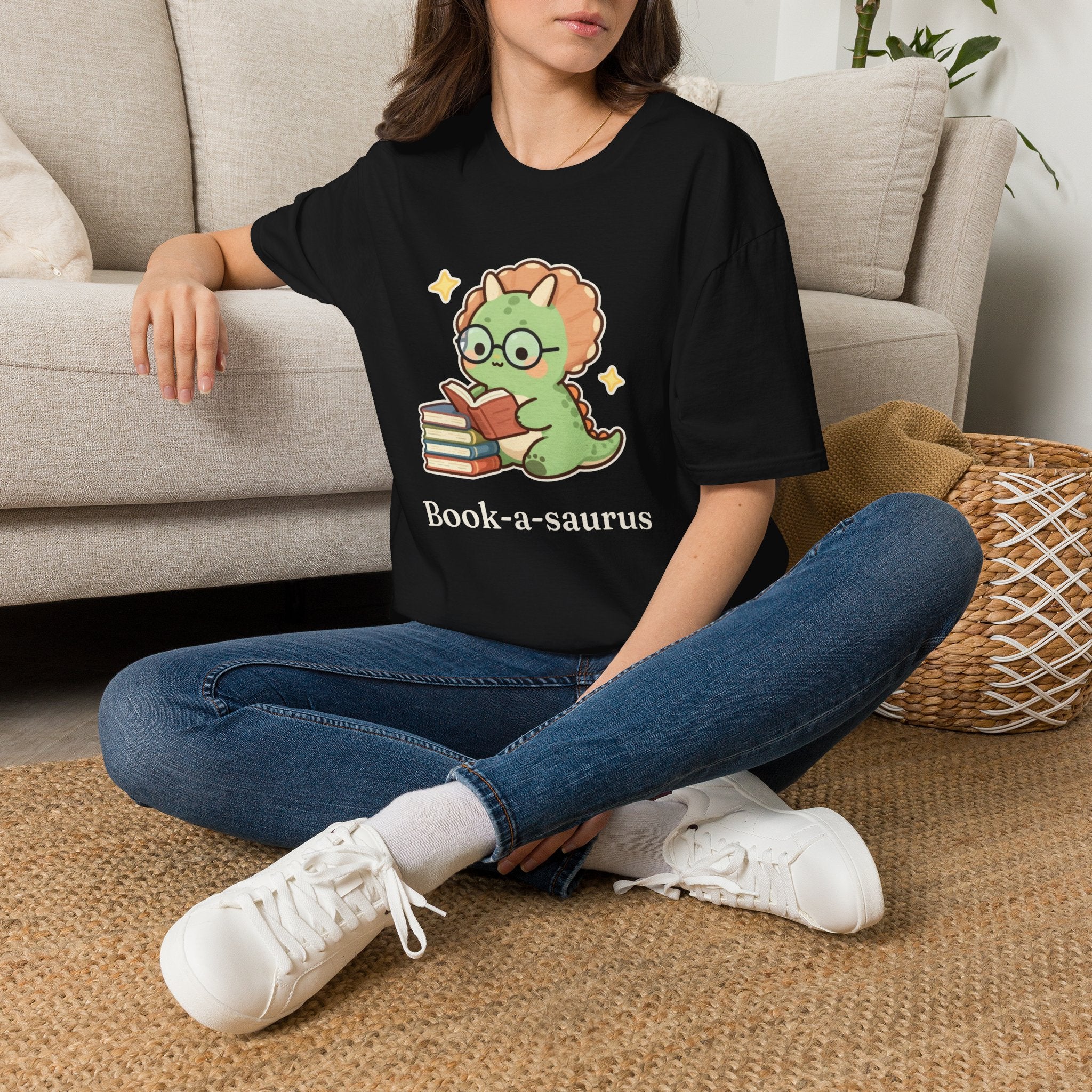 Book-a-saurus T-Shirt — Cute Reading Dinosaur Book Lover Graphic Tee
