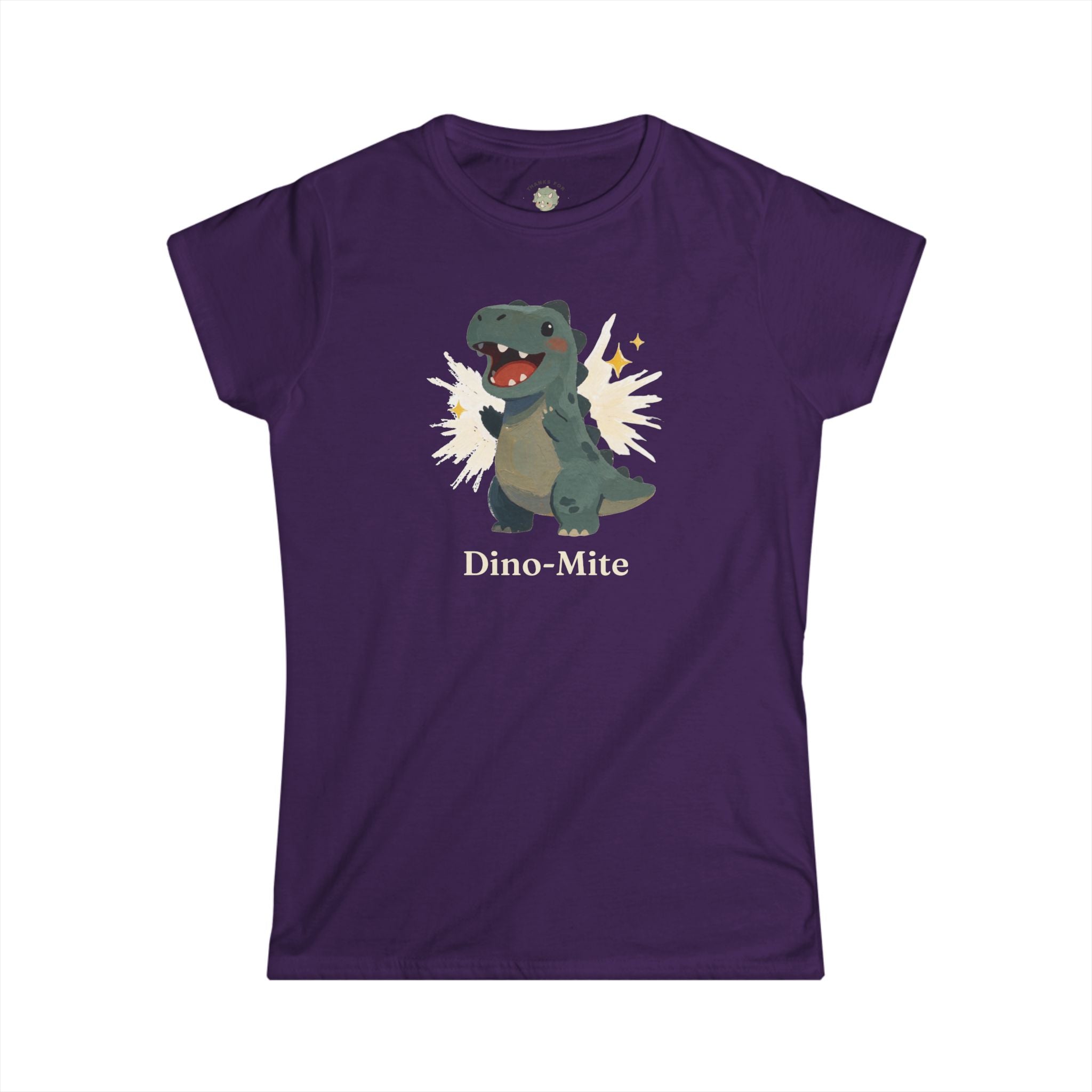 Women's Dino-Mite T-Shirt — Cute Cheerful Dinosaur Pun Graphic Tee