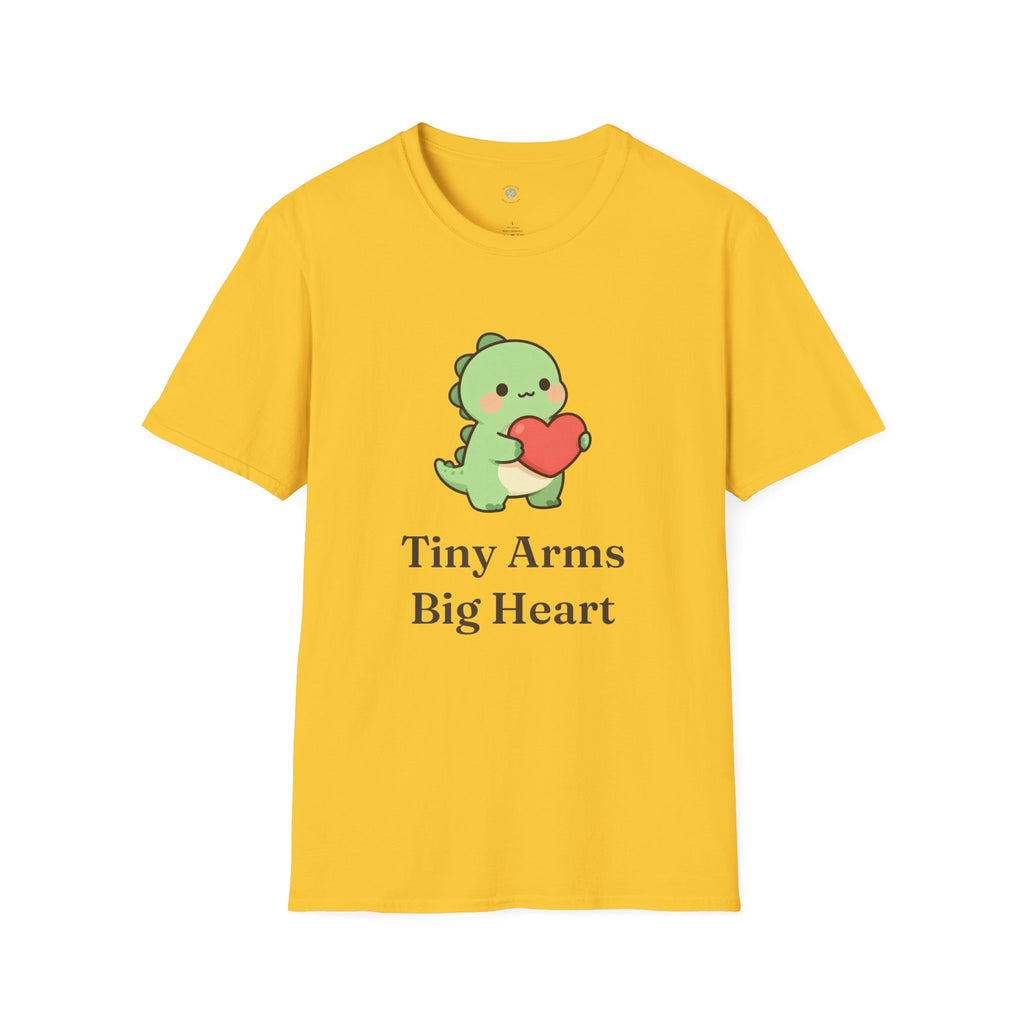 Tiny Arms, Big Heart Dino Tee — Kawaii T-Rex Heart Graphic T-Shirt