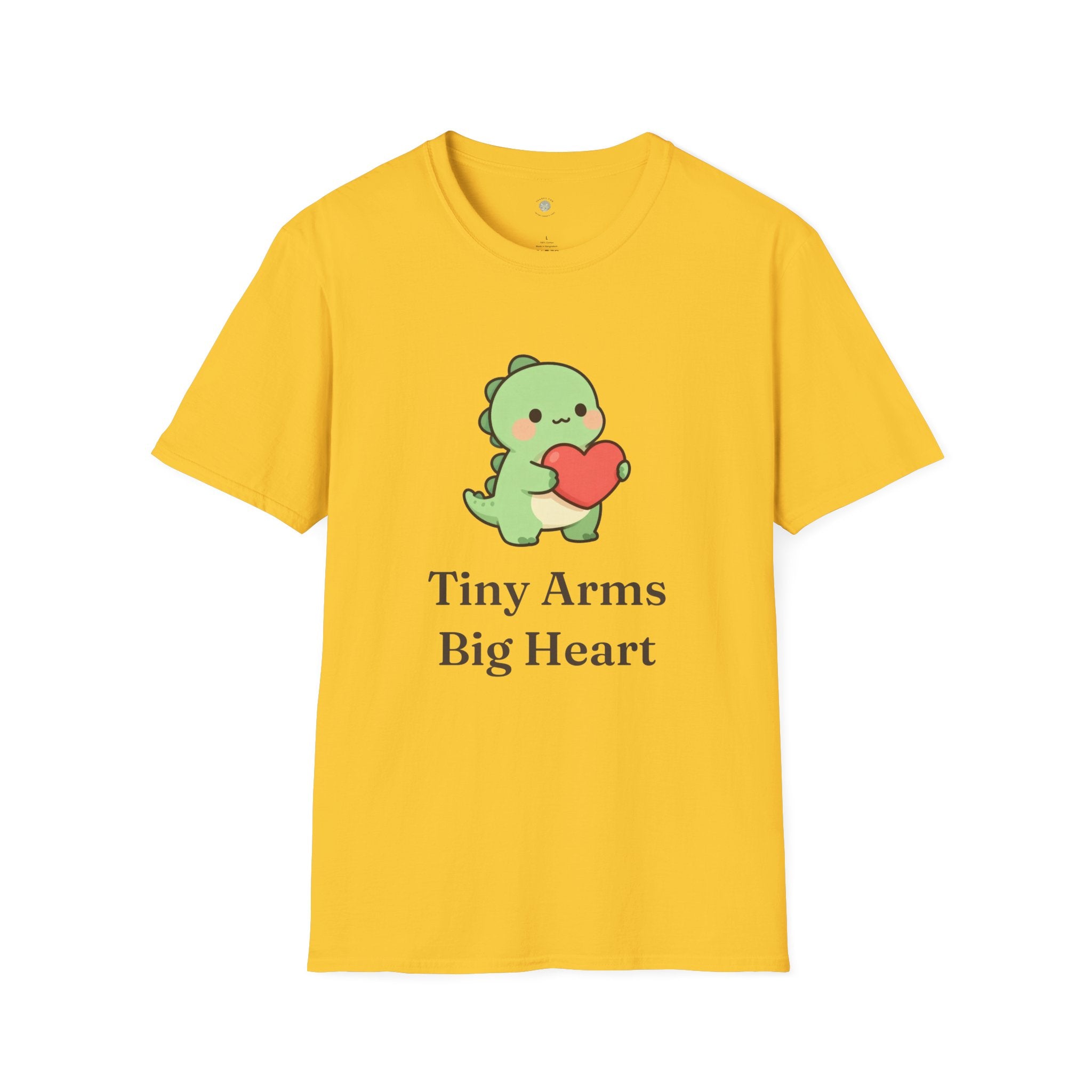 Tiny Arms, Big Heart Dino Tee — Kawaii T-Rex Heart Graphic T-Shirt