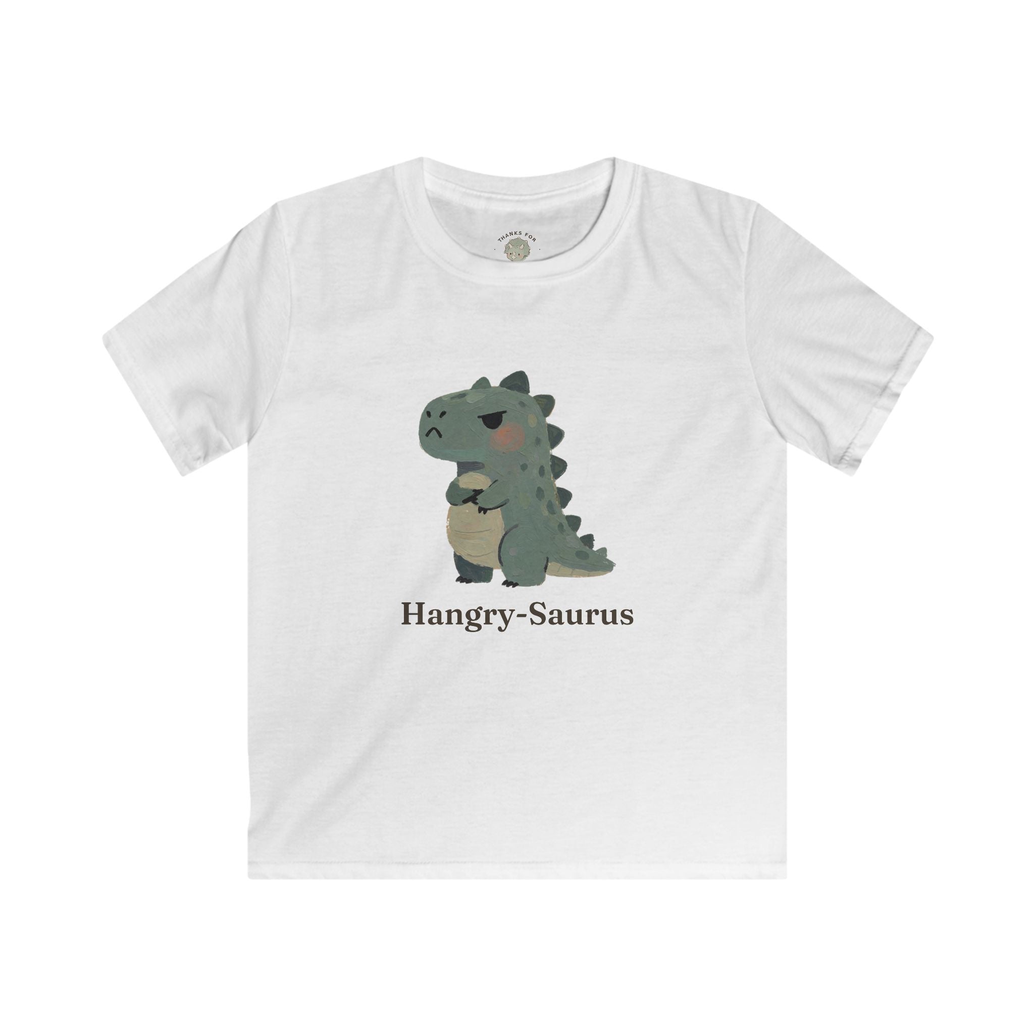 Kids Hangry-Saurus T-Shirt — Funny Hungry Grumpy Dinosaur Graphic Tee
