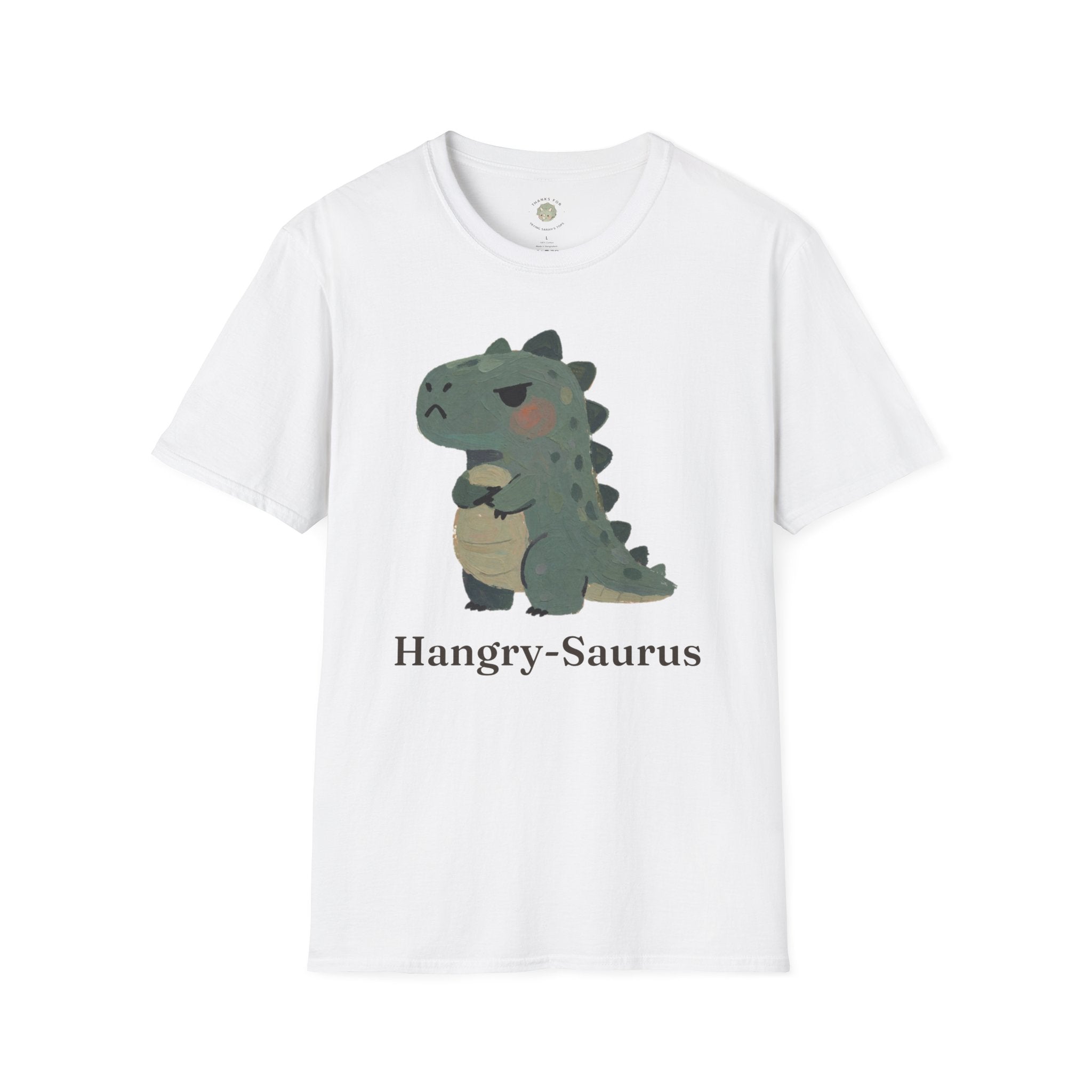 Hangry-Saurus T-Shirt — Funny Hungry Grumpy Dinosaur Graphic Tee