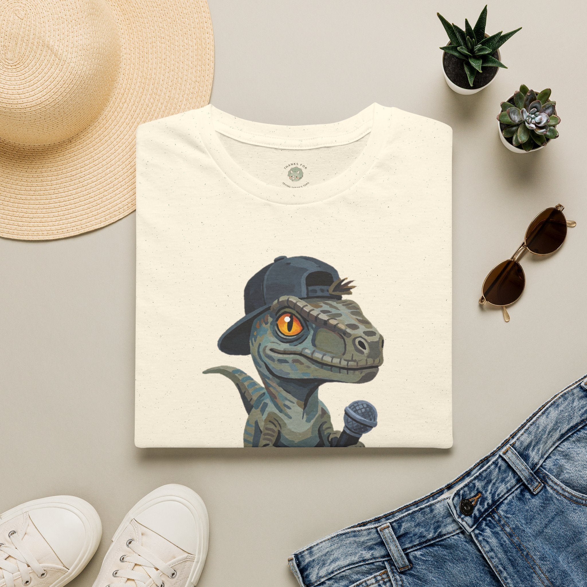 Velocirapper T-Shirt — Funny Rapper Raptor Dinosaur Graphic Tee