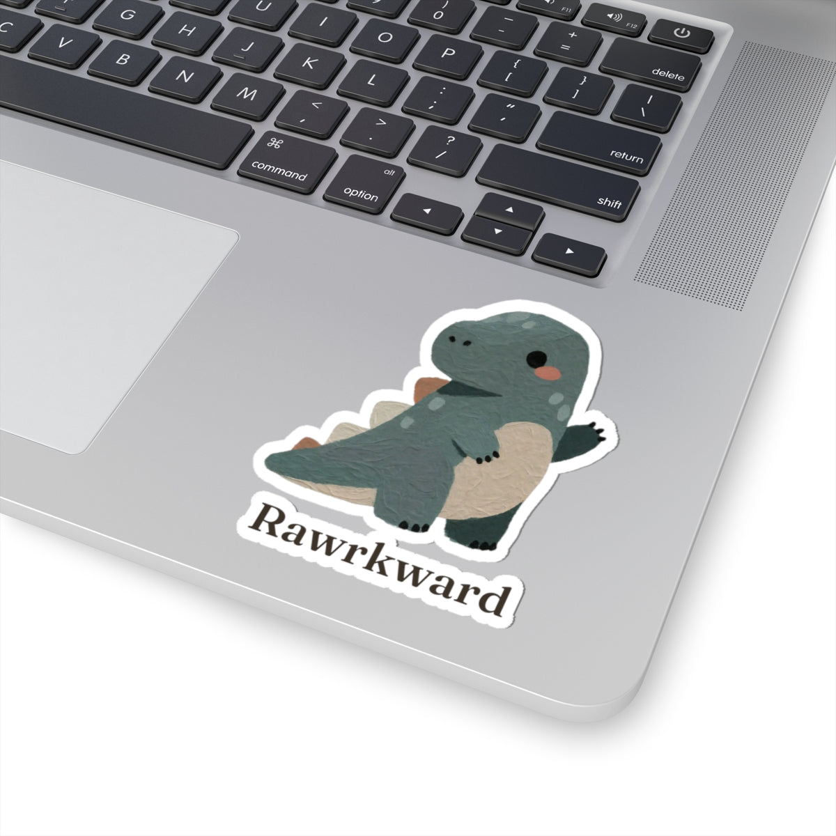 Rawrkward Sticker — Funny Awkward Shy Dinosaur Vinyl Sticker
