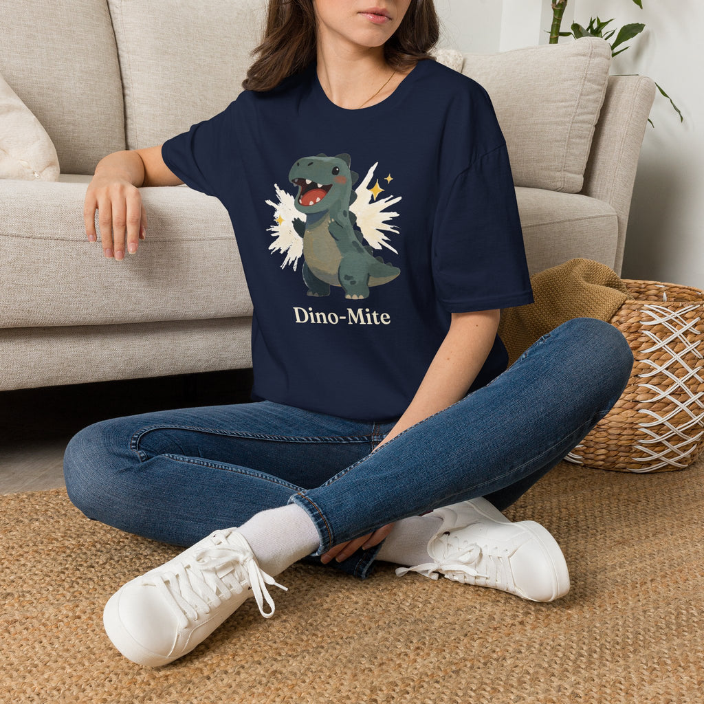 Dino-Mite T-Shirt — Cute Cheerful Dinosaur Pun Graphic Tee