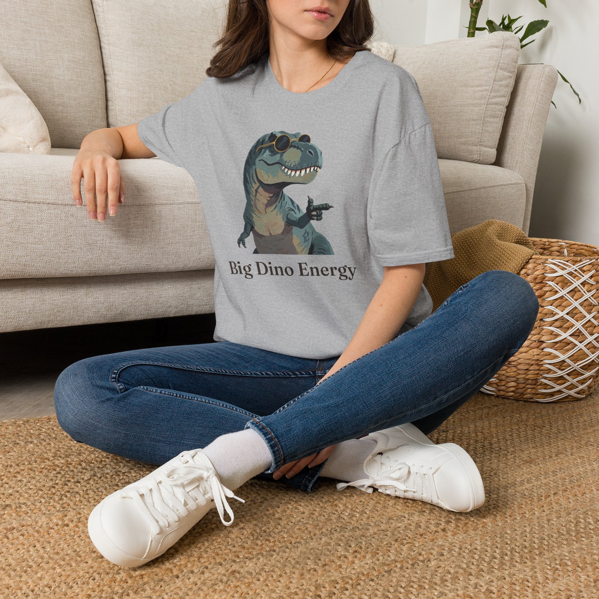 Big Dino Energy T-Shirt — Funny Confident Cool Dinosaur Graphic Tee