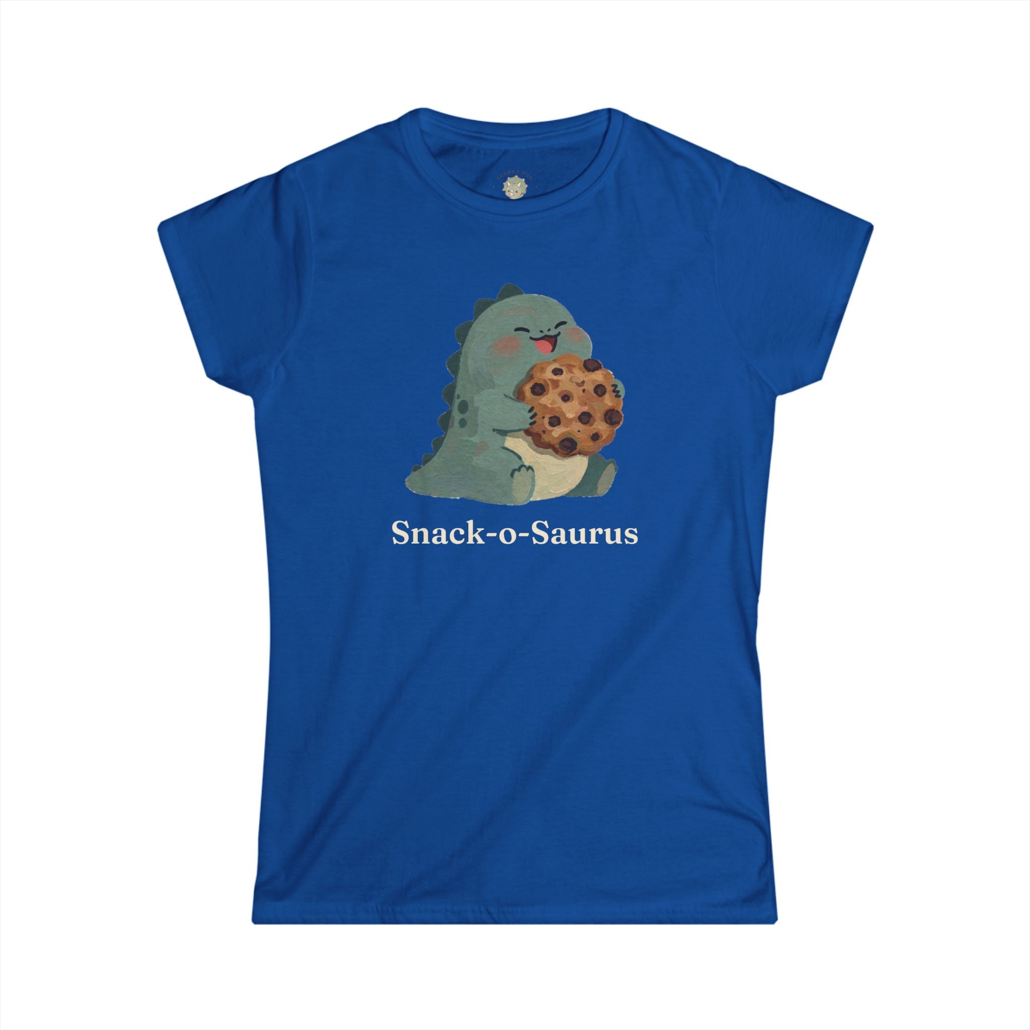 Women's Snack-o-Saurus T-Shirt — Cute Cookie Dinosaur Snack Graphic Tee