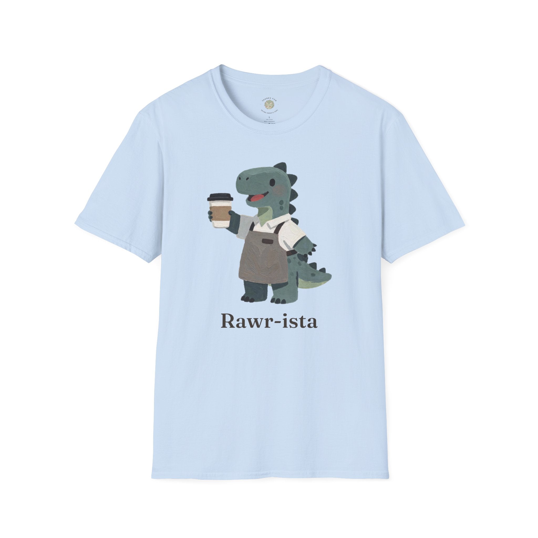 Rawr-ista T-Shirt — Funny Coffee Dinosaur Barista Graphic Tee