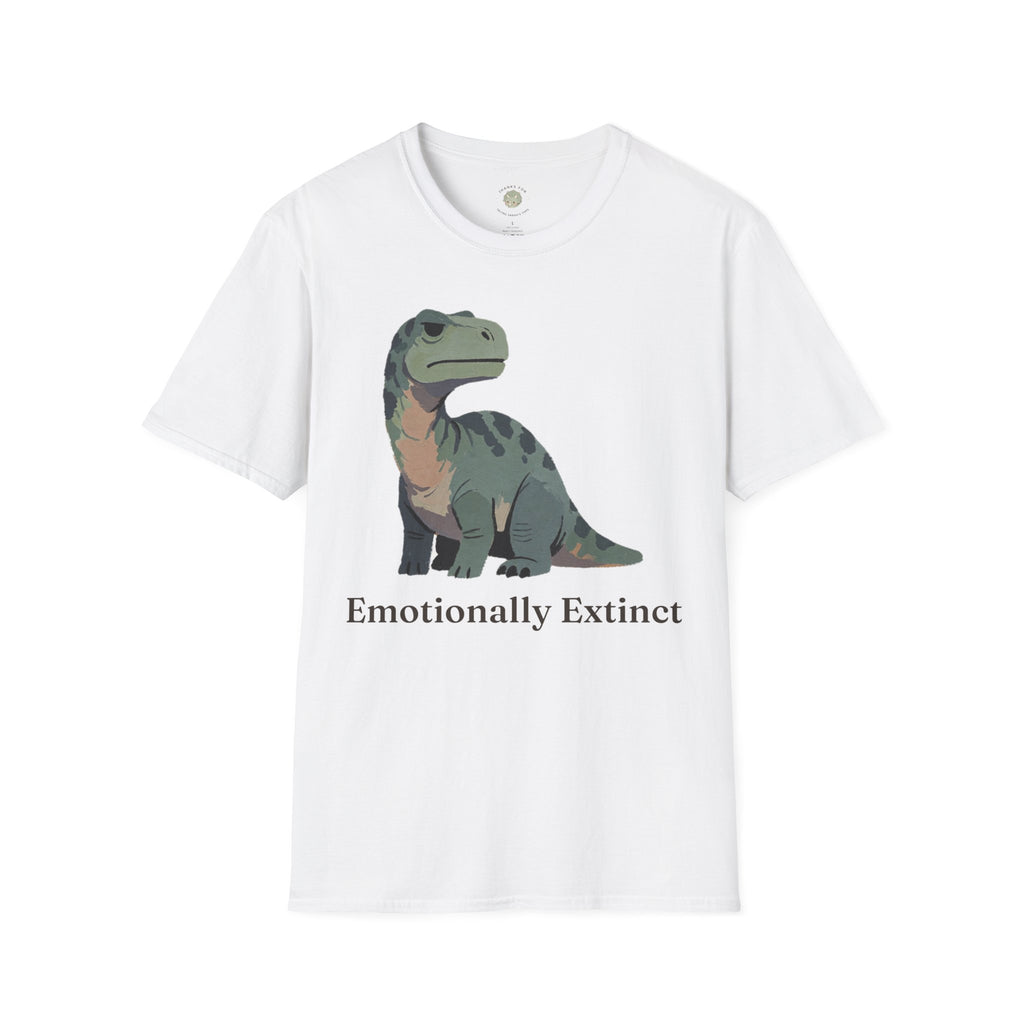 Emotionally Extinct T-Shirt — Funny Deadpan Dinosaur Graphic Tee
