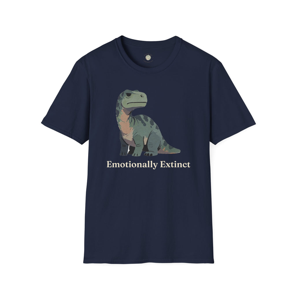 Emotionally Extinct T-Shirt — Funny Deadpan Dinosaur Graphic Tee