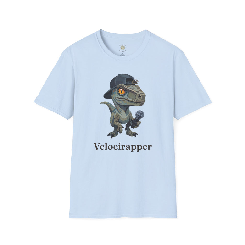Velocirapper T-Shirt — Funny Rapper Raptor Dinosaur Graphic Tee