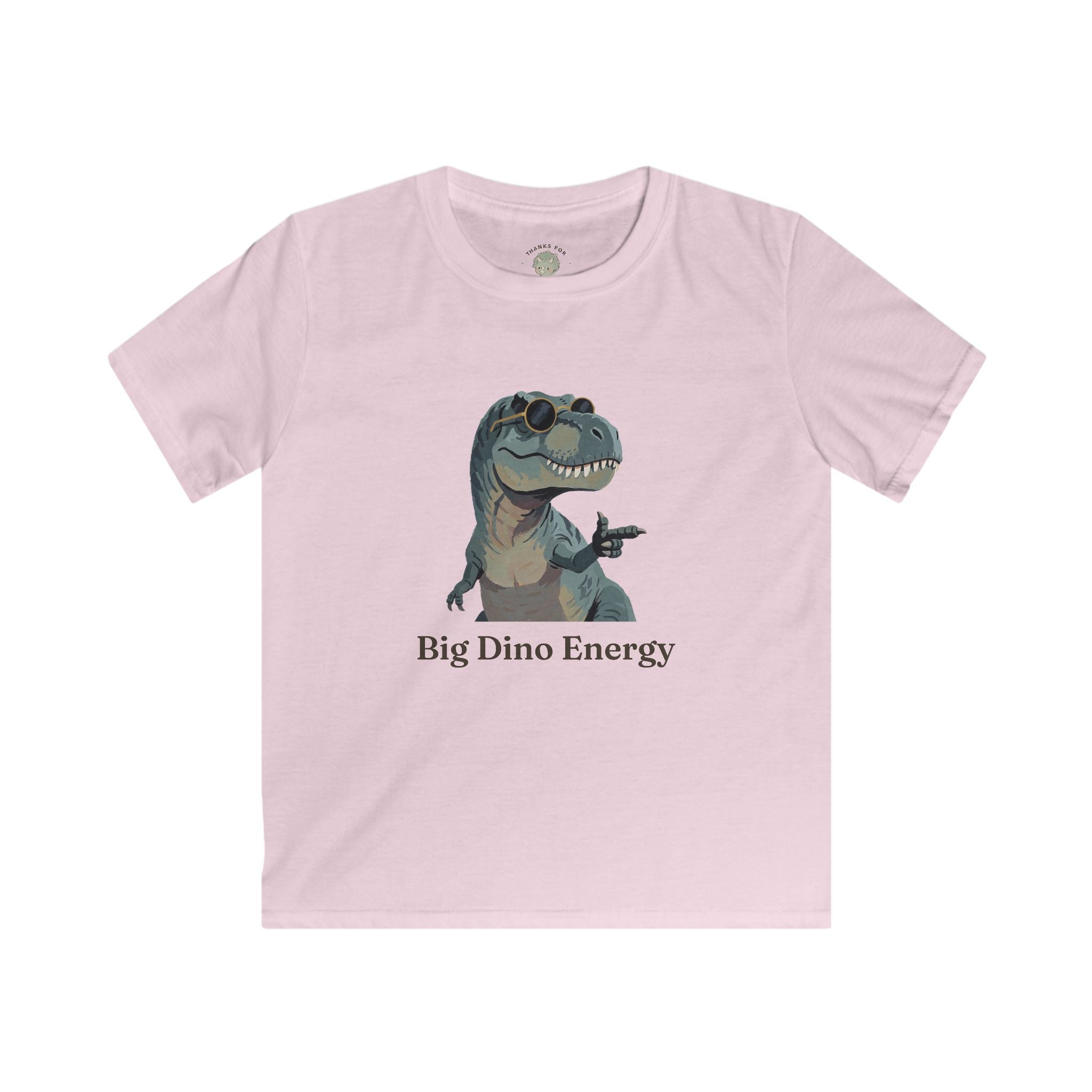 Kids Big Dino Energy T-Shirt — Funny Confident Cool Dinosaur Graphic Tee