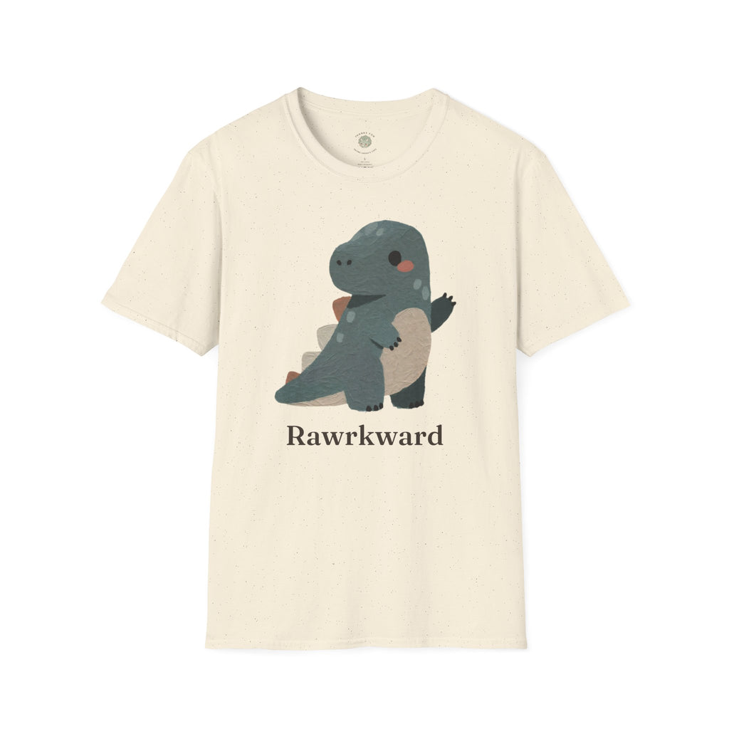 Rawrkward T-Shirt — Funny Awkward Shy Dinosaur Graphic Tee