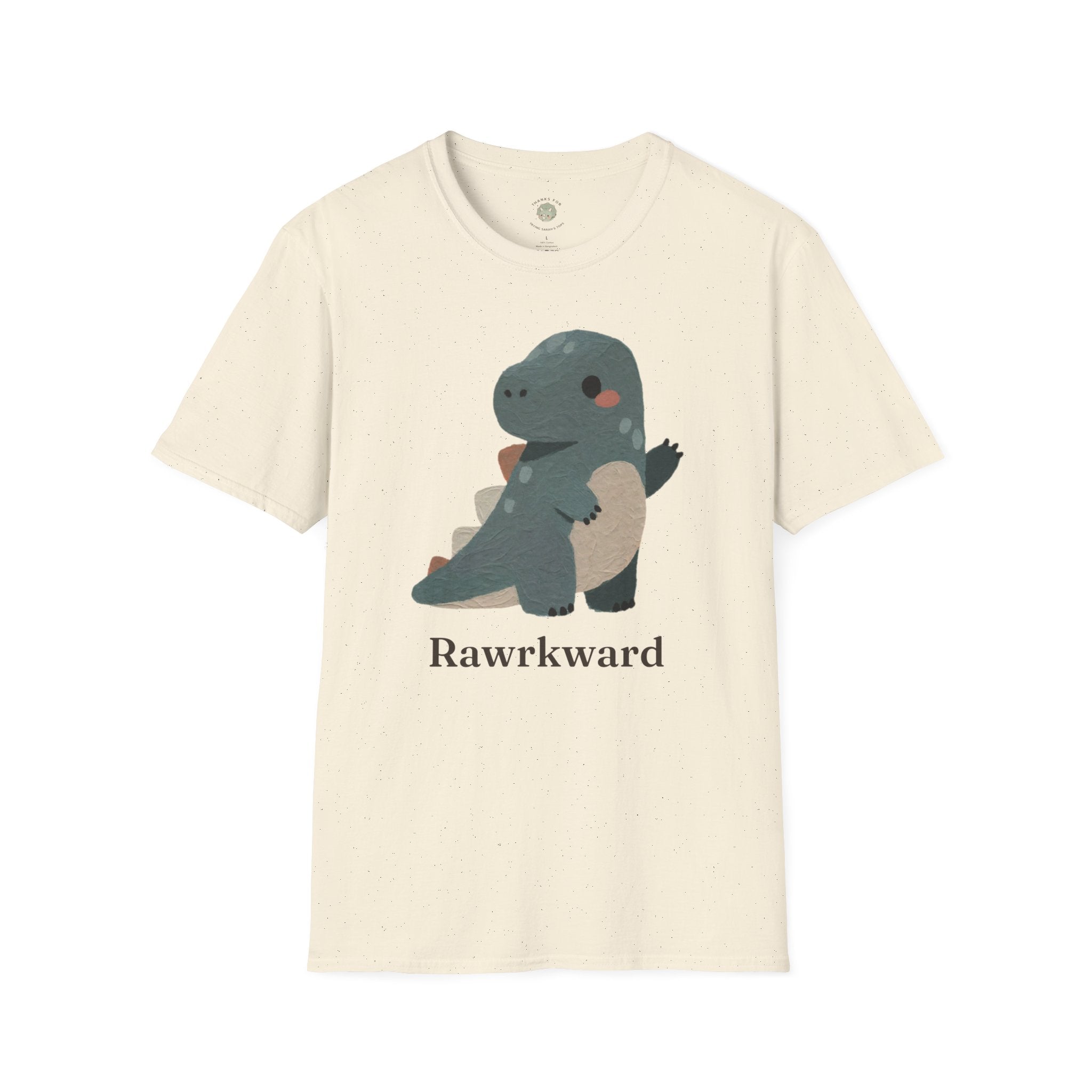 Rawrkward T-Shirt — Funny Awkward Shy Dinosaur Graphic Tee