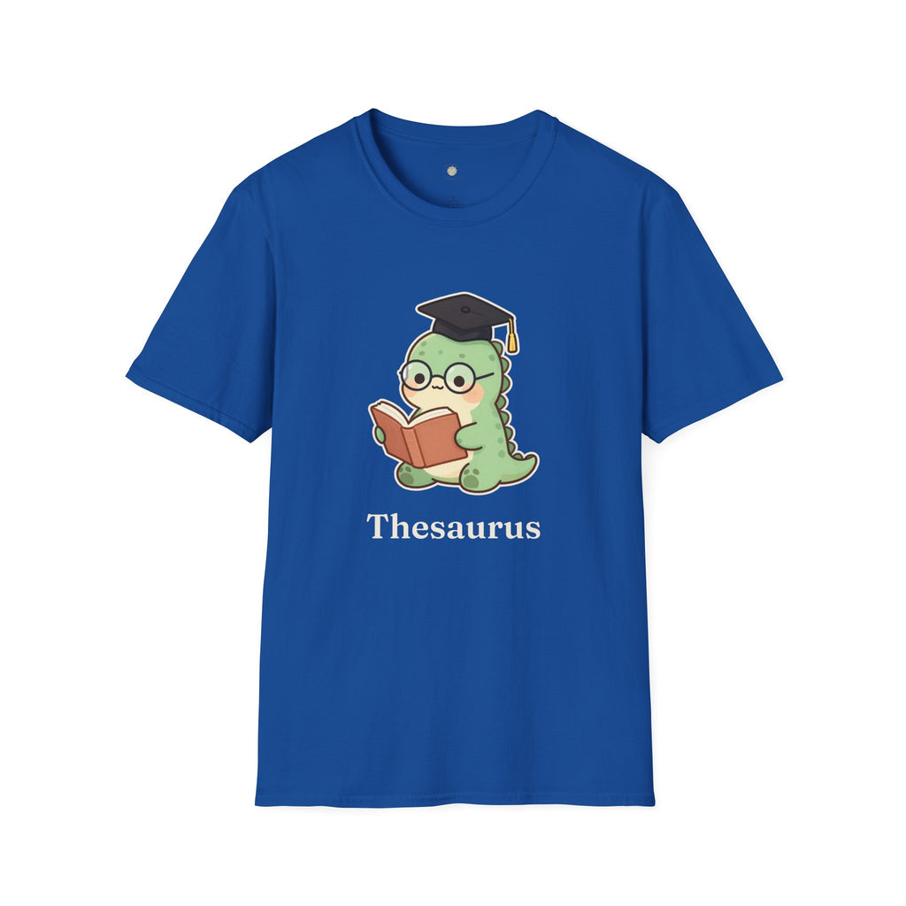 Thesaurus T-Shirt — Cute Word Nerd Dinosaur Grammar Pun Graphic Tee