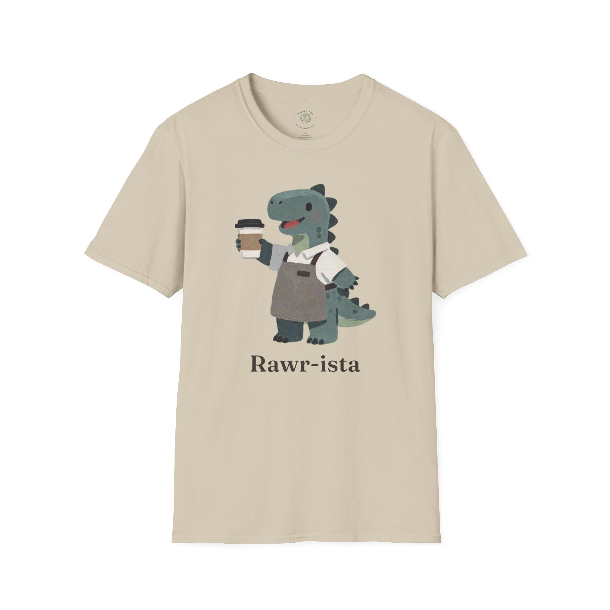 Rawr-ista T-Shirt — Funny Coffee Dinosaur Barista Graphic Tee