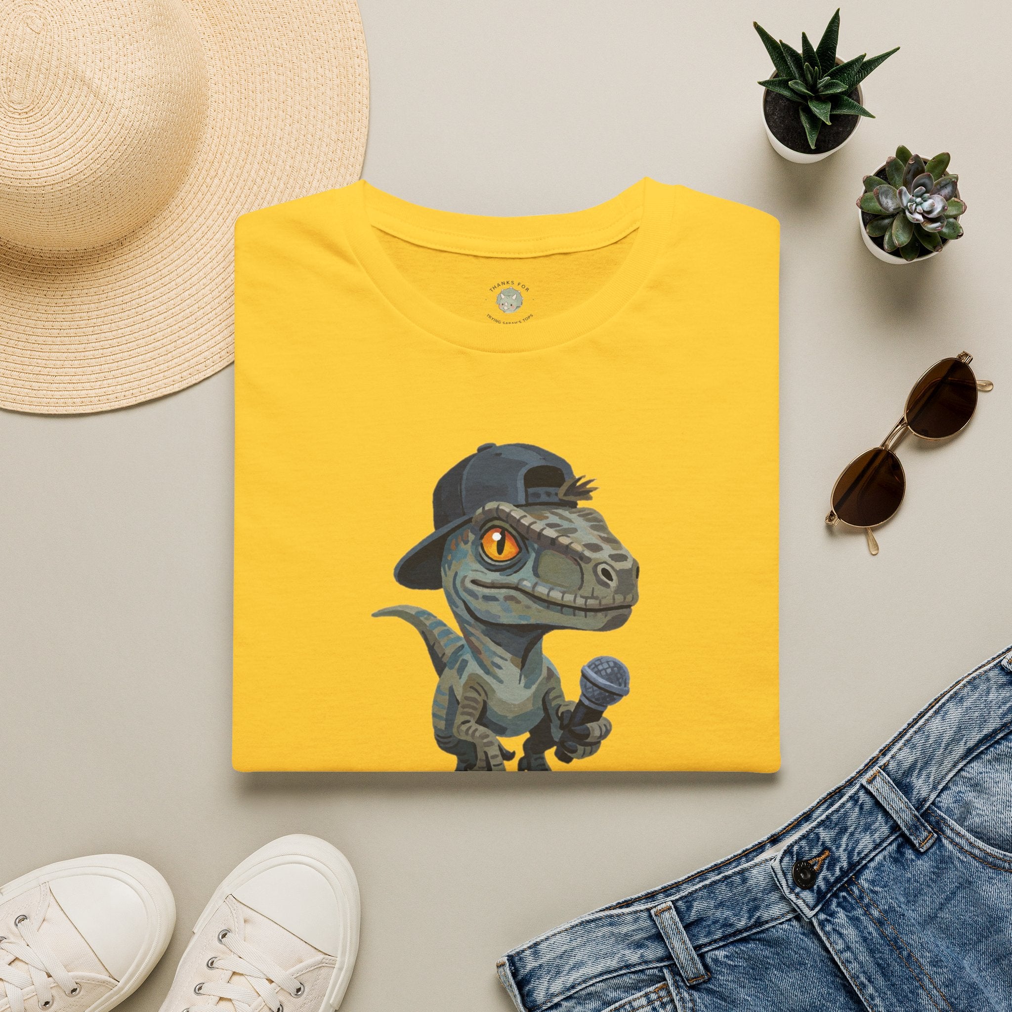 Velocirapper T-Shirt — Funny Rapper Raptor Dinosaur Graphic Tee