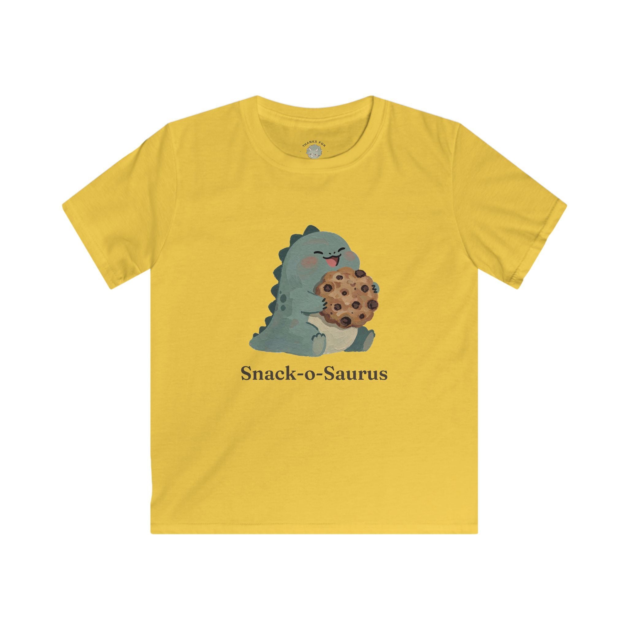 Kids Snack-o-Saurus T-Shirt — Cute Cookie Dinosaur Snack Graphic Tee