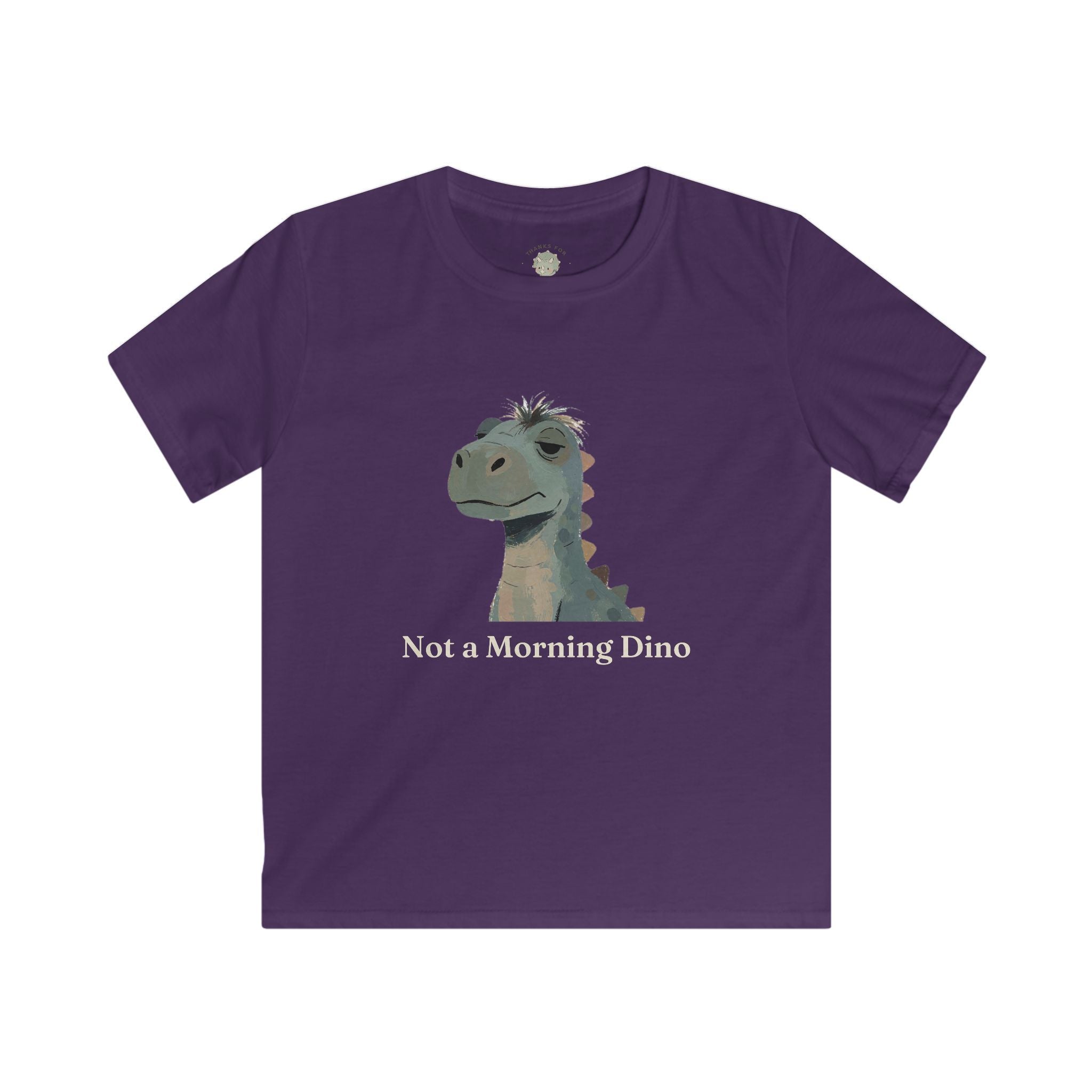 Kids Not a Morning Dino T-Shirt — Funny Sleepy Dinosaur Graphic Tee