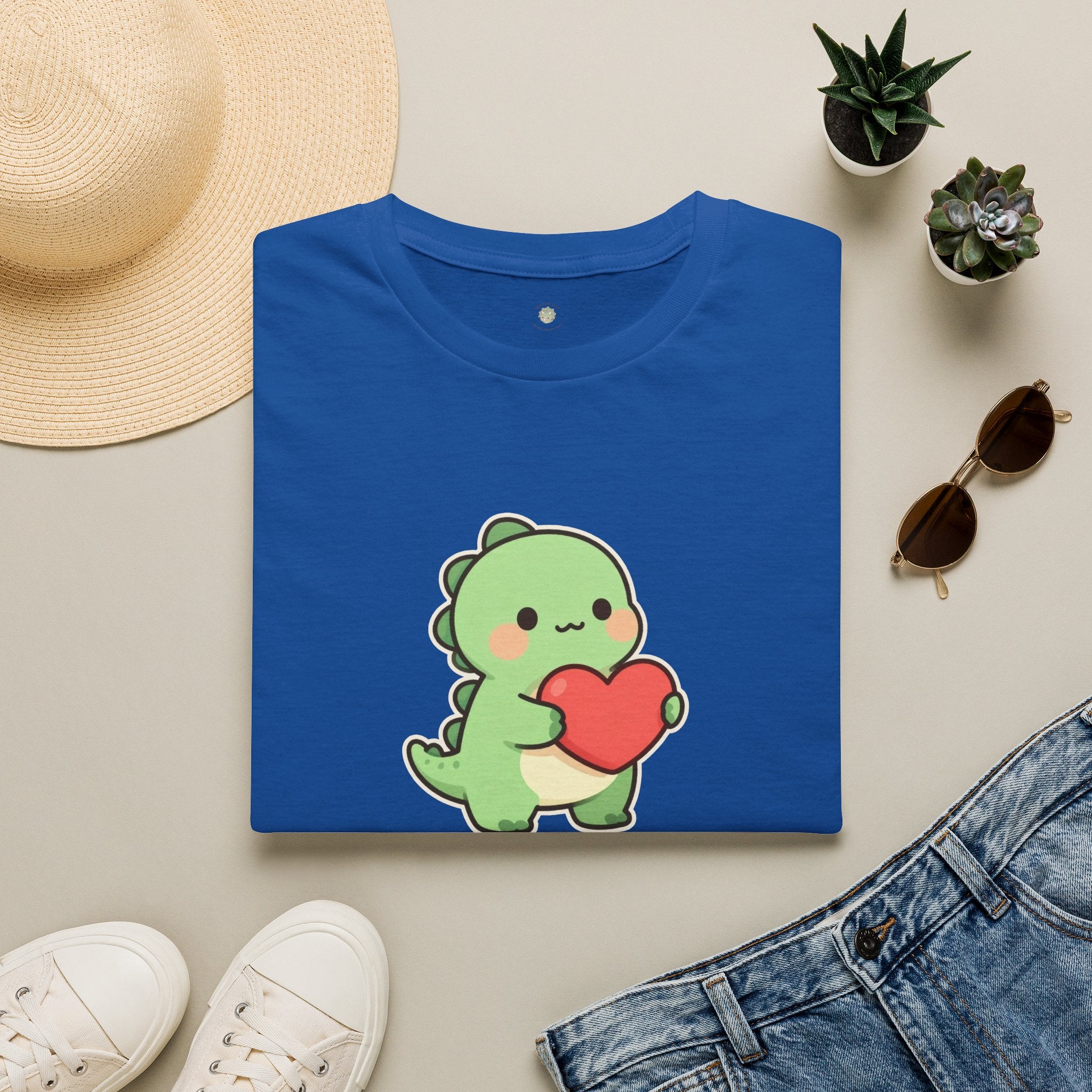 Tiny Arms, Big Heart Dino Tee — Kawaii T-Rex Heart Graphic T-Shirt