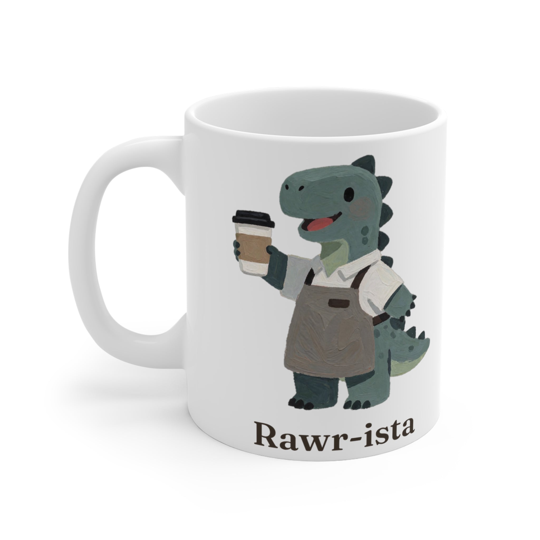 Rawr-ista Mug — Funny Coffee Dinosaur Barista Ceramic Mug
