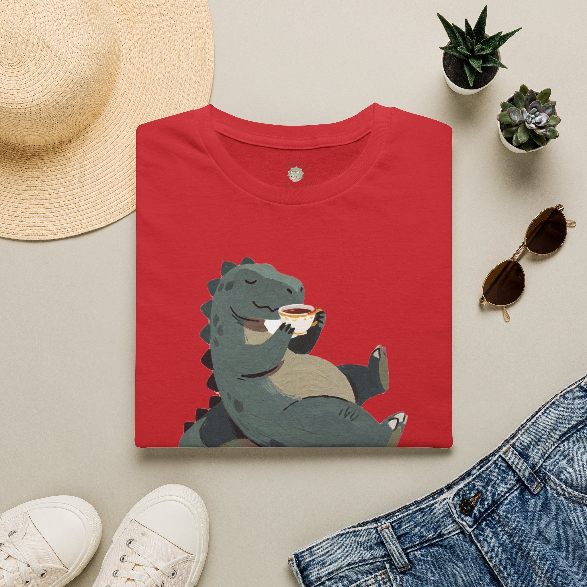 Sip Happens T-Shirt — Funny Dinosaur Coffee Tea Graphic Tee