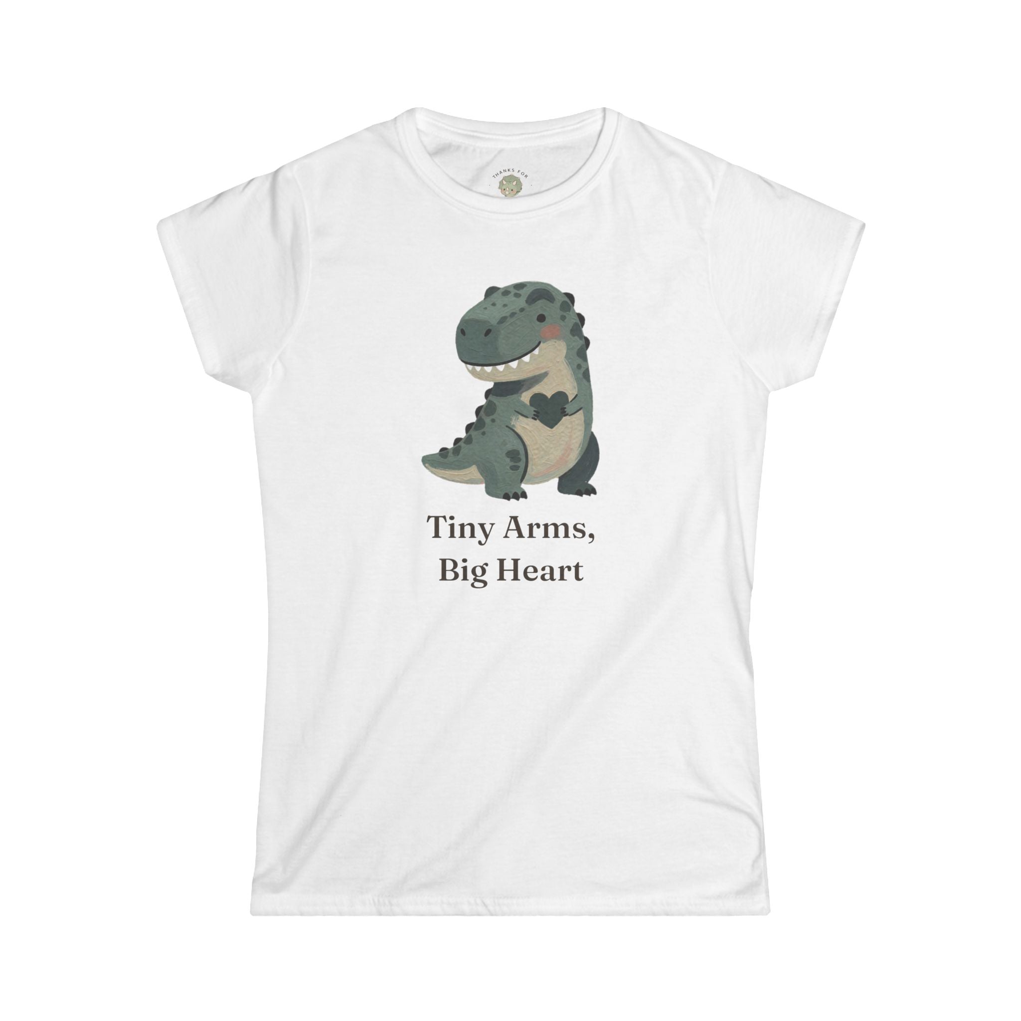 Women's Tiny Arms, Big Heart T-Shirt — Cute Sweet T-Rex Love Graphic Tee