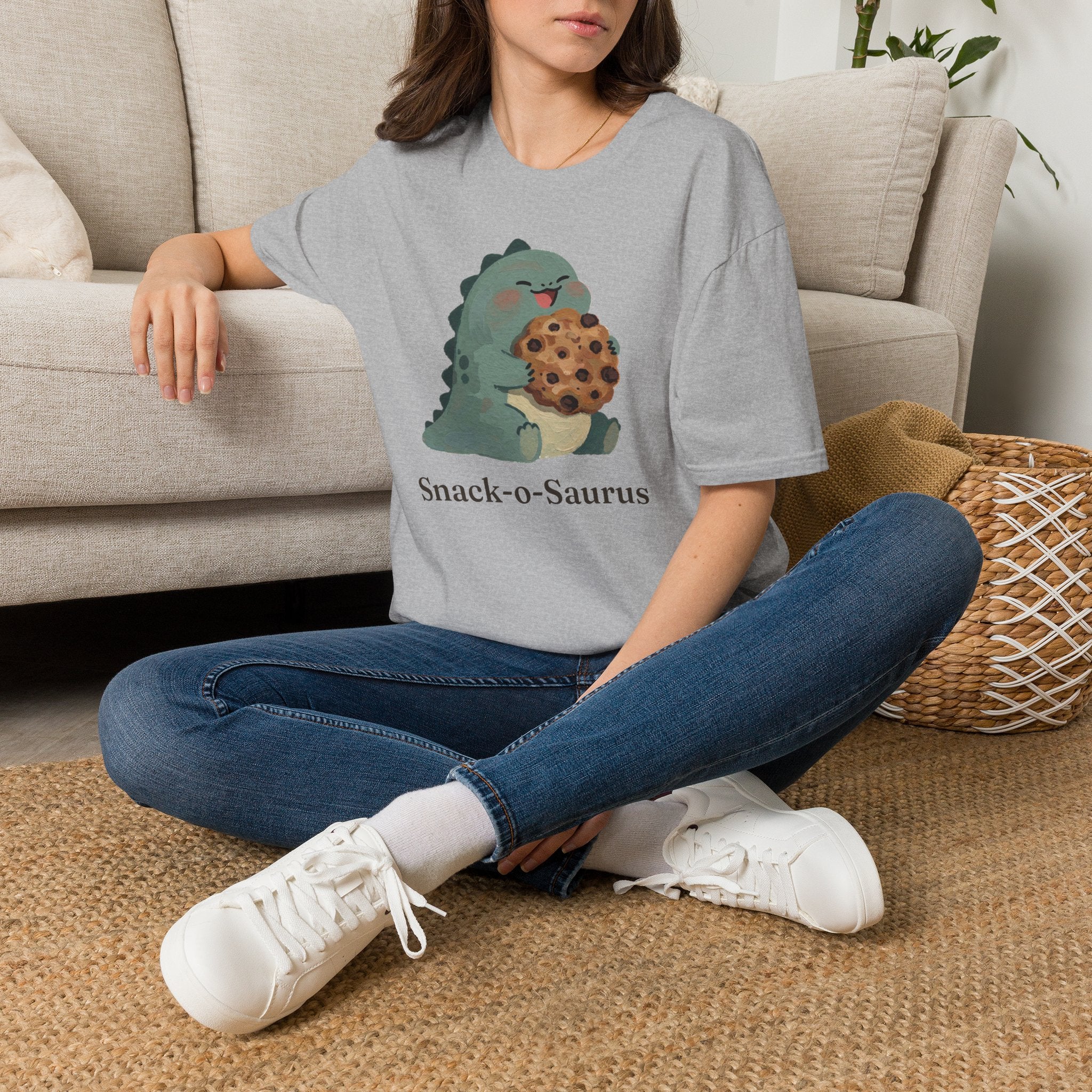 Snack-o-Saurus T-Shirt — Cute Cookie Dinosaur Snack Graphic Tee