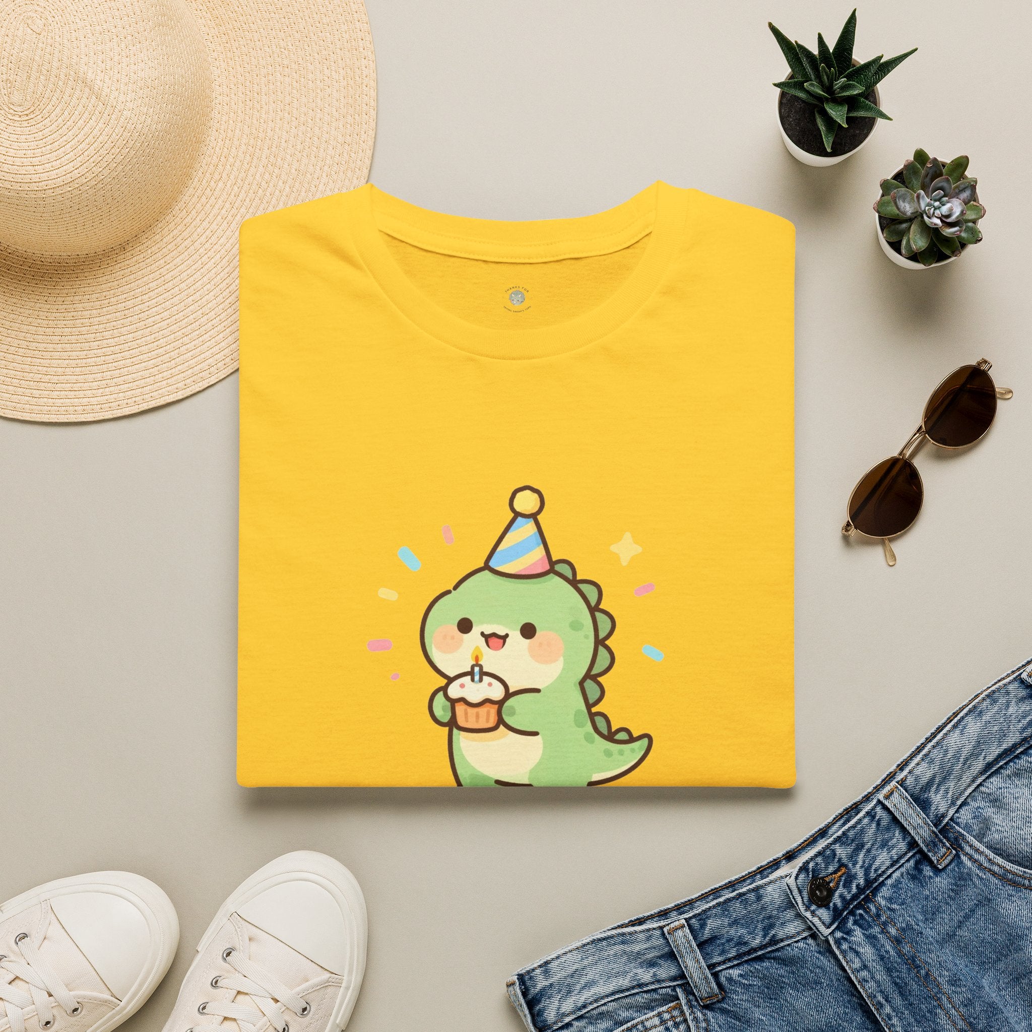 Personalized Birthday Dinosaur T-Shirt — Custom Name Party Tee