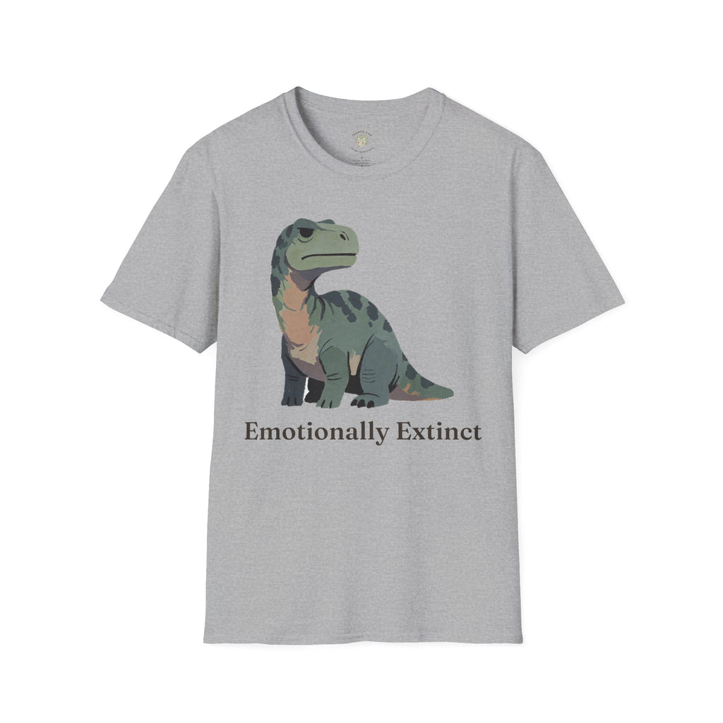 Emotionally Extinct T-Shirt — Funny Deadpan Dinosaur Graphic Tee