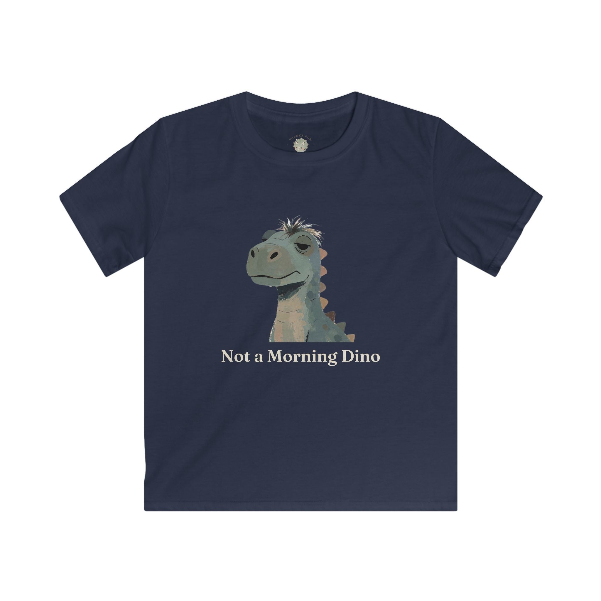 Kids Not a Morning Dino T-Shirt — Funny Sleepy Dinosaur Graphic Tee
