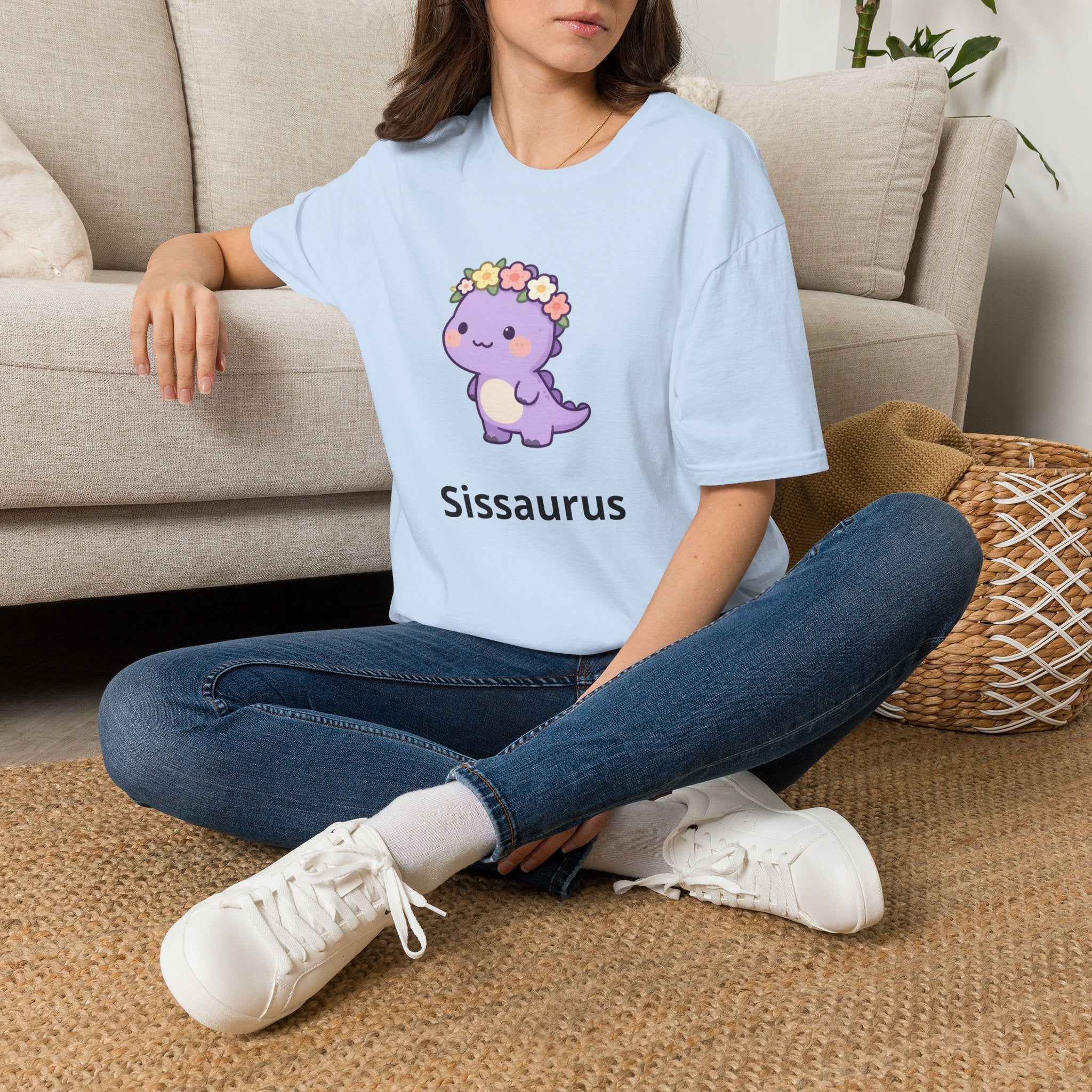 Personalized Big Sister Dinosaur T-Shirt — Custom Name Tee