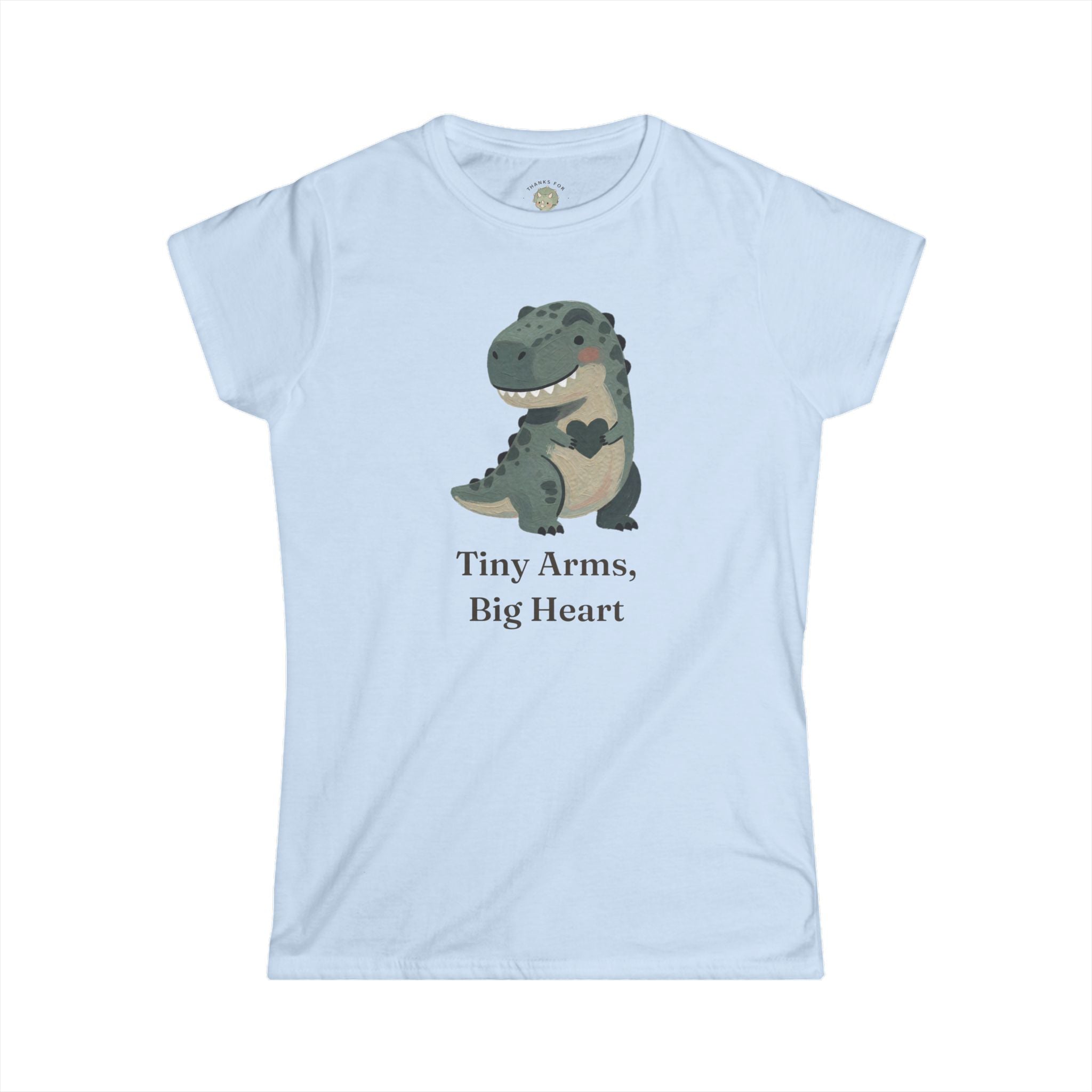 Women's Tiny Arms, Big Heart T-Shirt — Cute Sweet T-Rex Love Graphic Tee