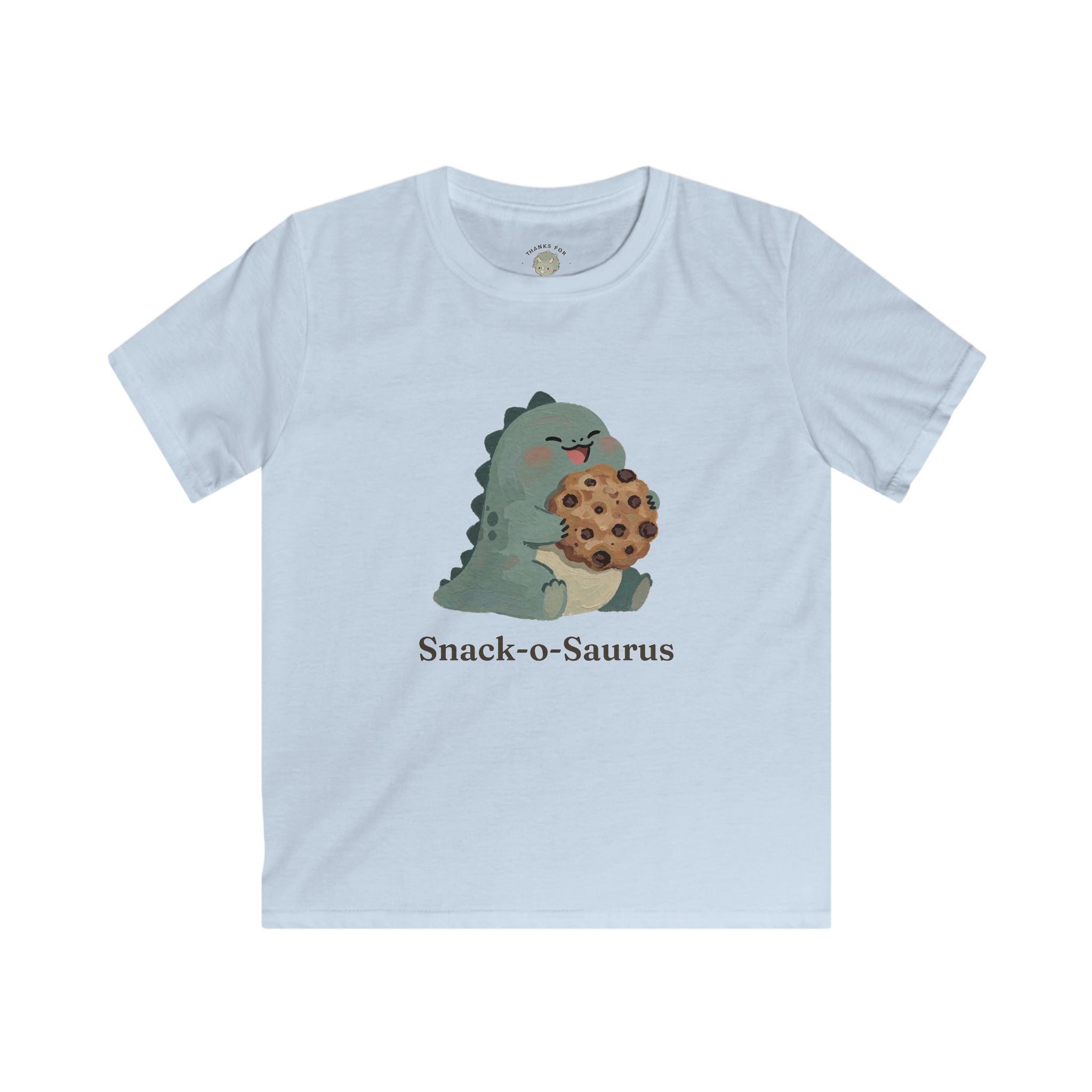 Kids Snack-o-Saurus T-Shirt — Cute Cookie Dinosaur Snack Graphic Tee
