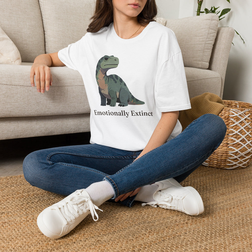 Emotionally Extinct T-Shirt — Funny Deadpan Dinosaur Graphic Tee