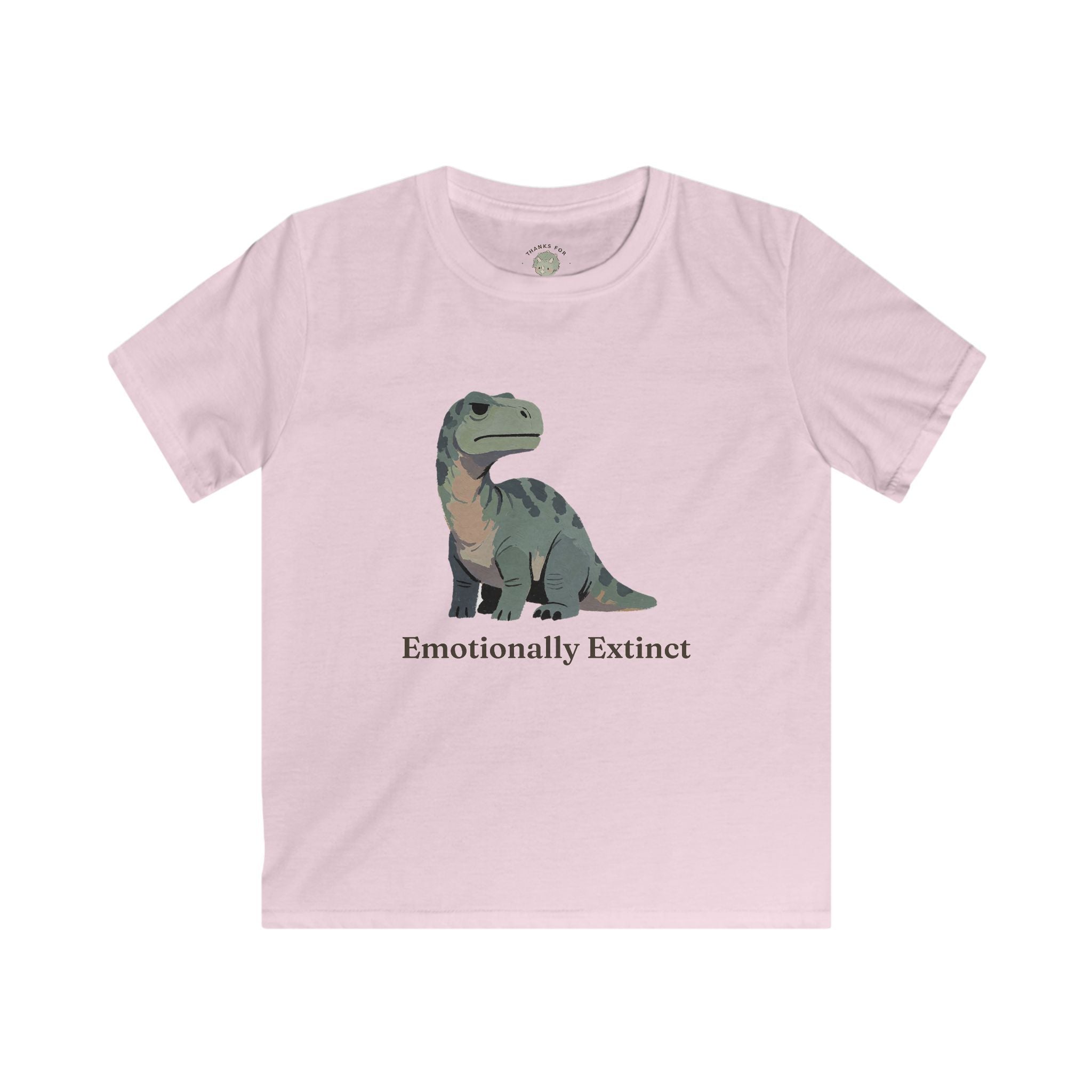 Kids Emotionally Extinct T-Shirt — Funny Deadpan Dinosaur Graphic Tee